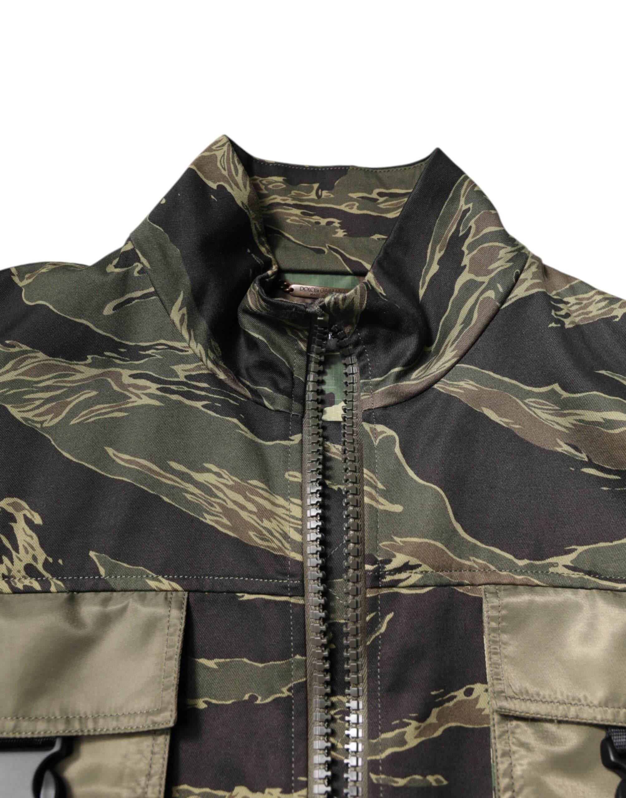 Dolce & Gabbana Multicolor Camouflage Cotton Bomber Jacket - Hilstor