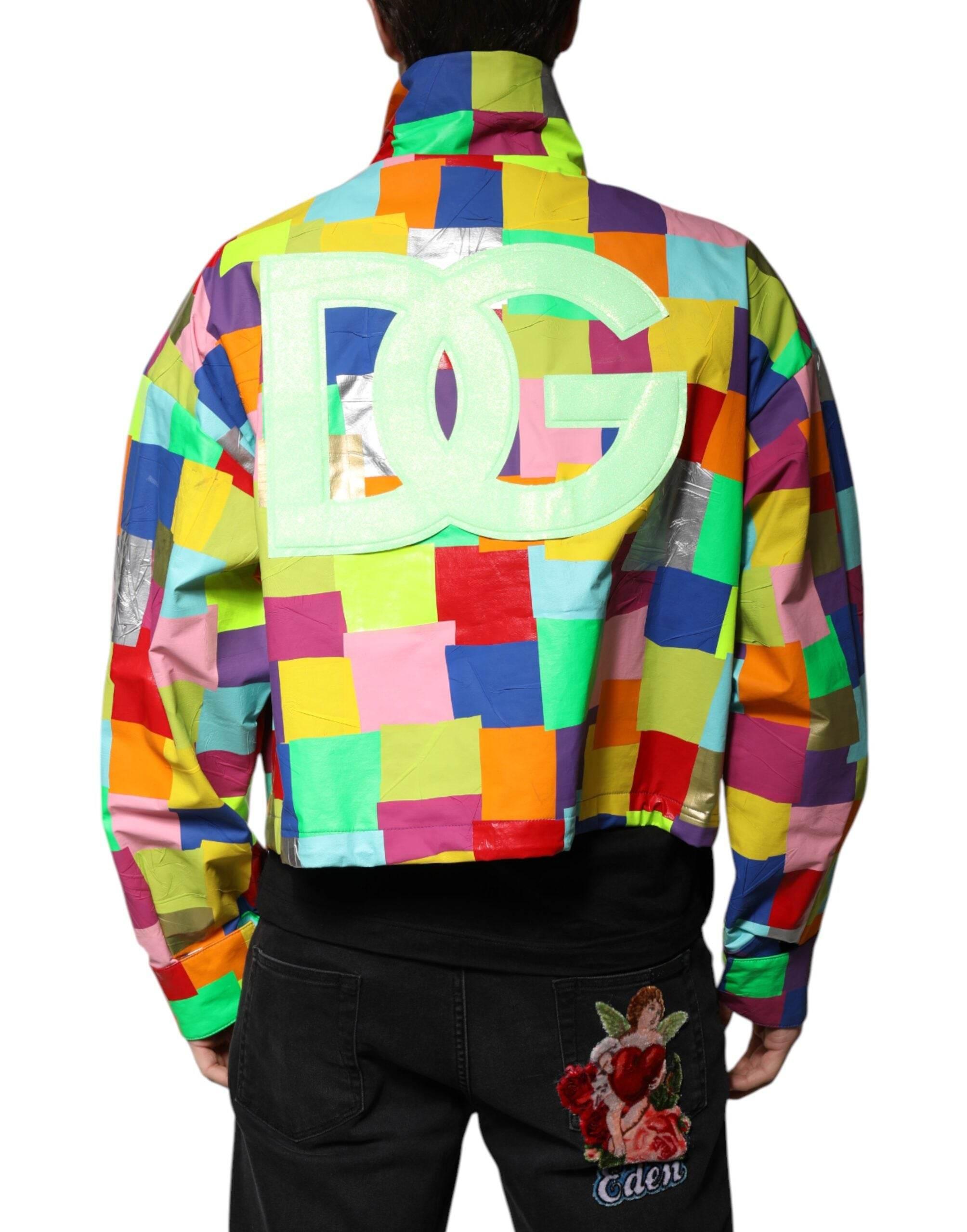 Dolce & Gabbana Multicolor Cotton Full Zip Men Biker Jacket - Hilstor