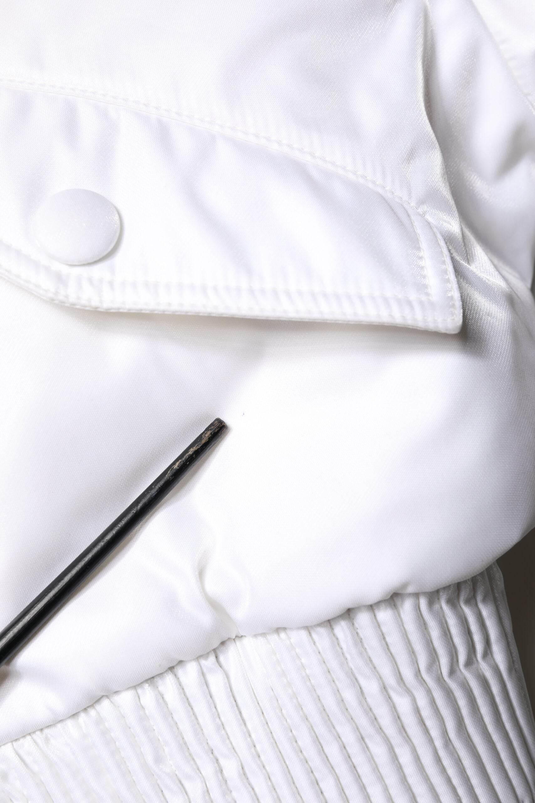 Dolce & Gabbana White Nylon Full Zip Cropped Bomber Jacket - Hilstor