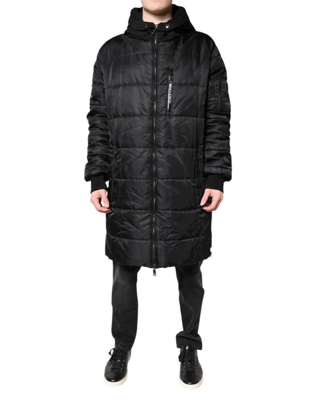 Dolce & Gabbana Black Hooded Parka Winter Men Coat Jacket - Hilstor