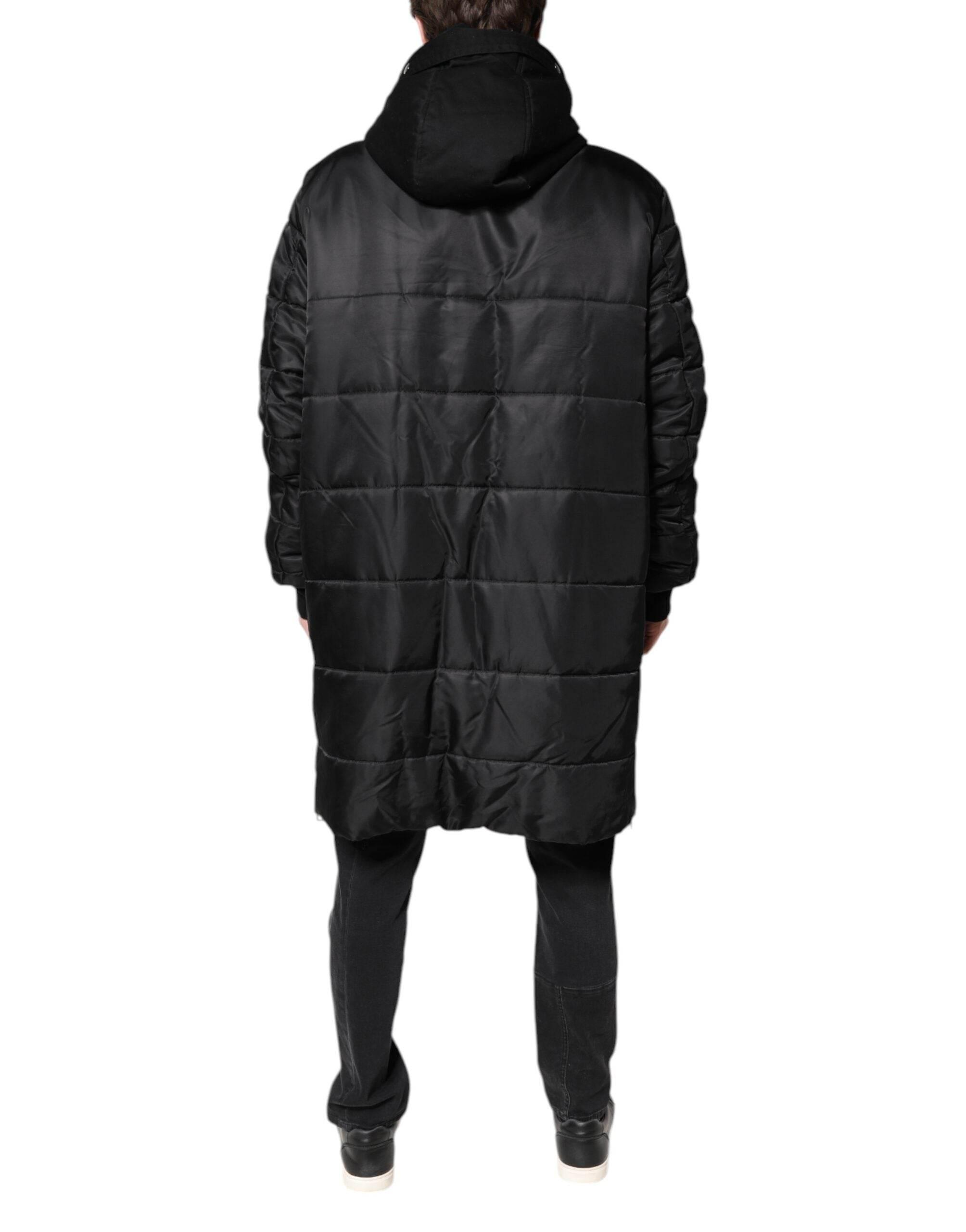 Dolce & Gabbana Black Hooded Parka Winter Men Coat Jacket - Hilstor