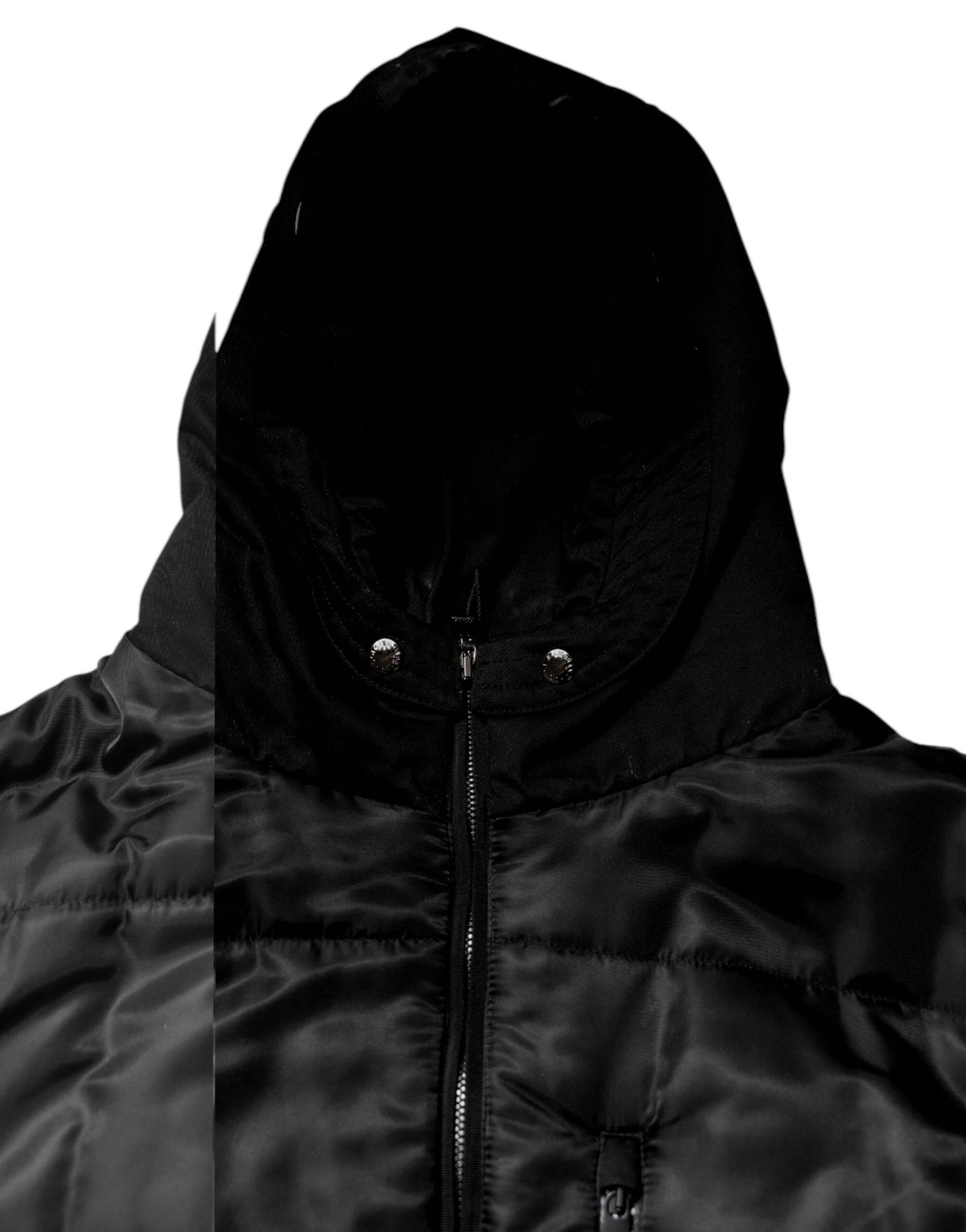 Dolce & Gabbana Black Hooded Parka Winter Men Coat Jacket - Hilstor