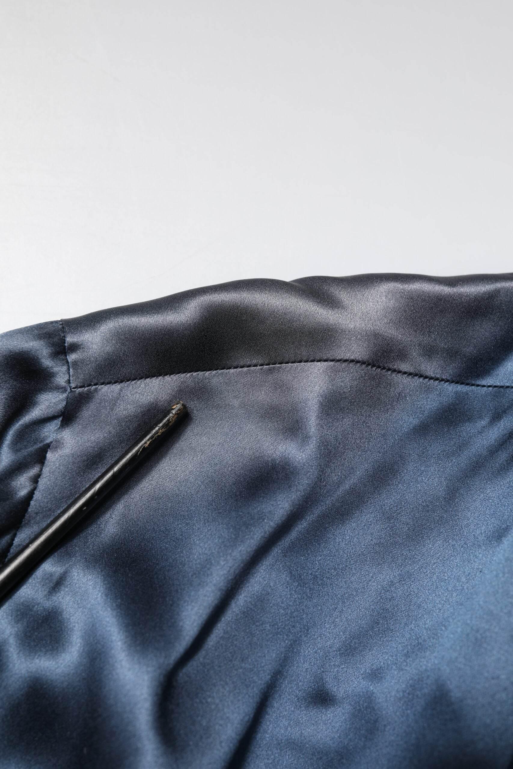 Dolce & Gabbana Blue Solid Silk Men Wrap Robe Coat Jacket - Hilstor