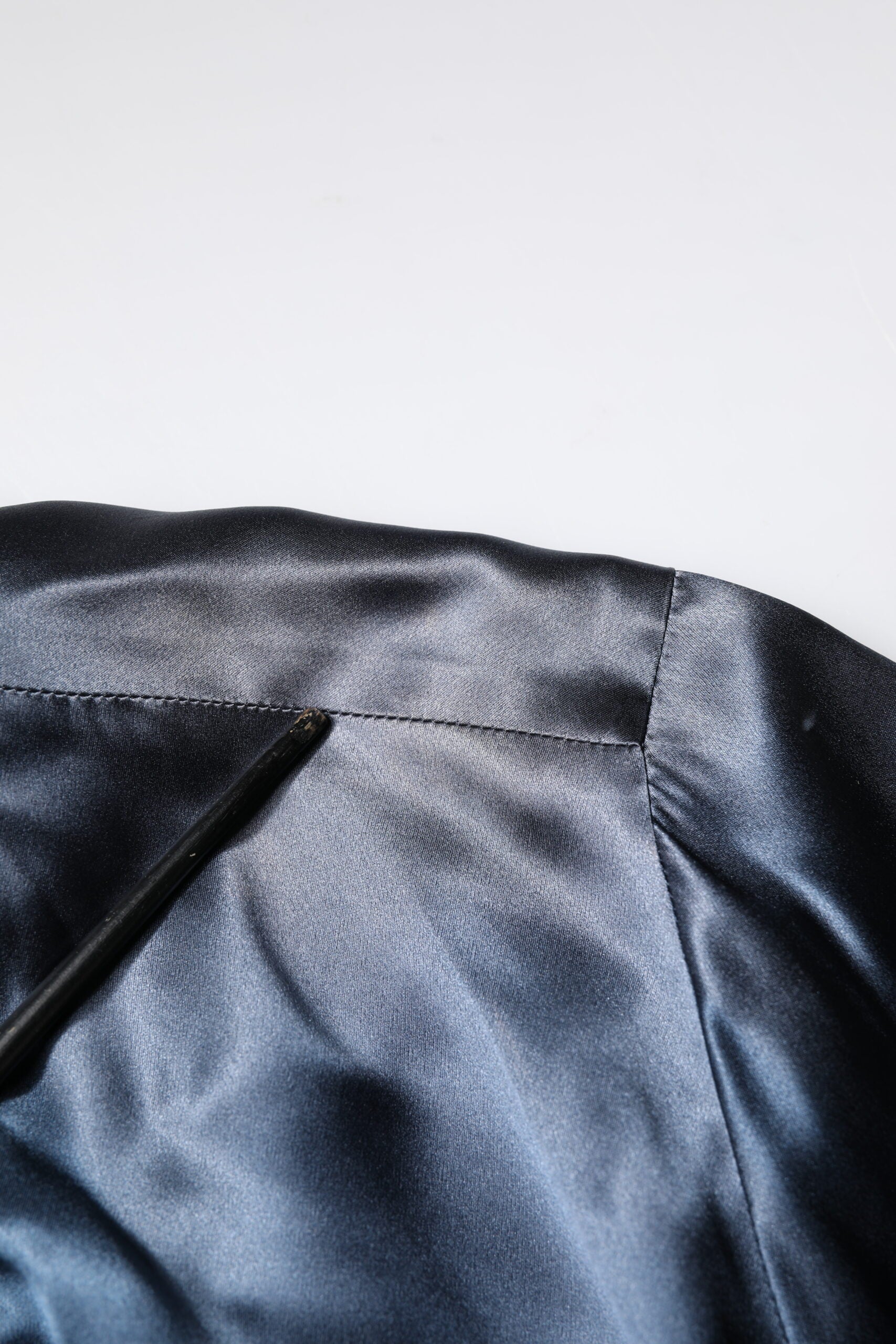 Dolce &amp; Gabbana Blå Ensfarvet Silke Herre Wrap Robe Coat Jakke