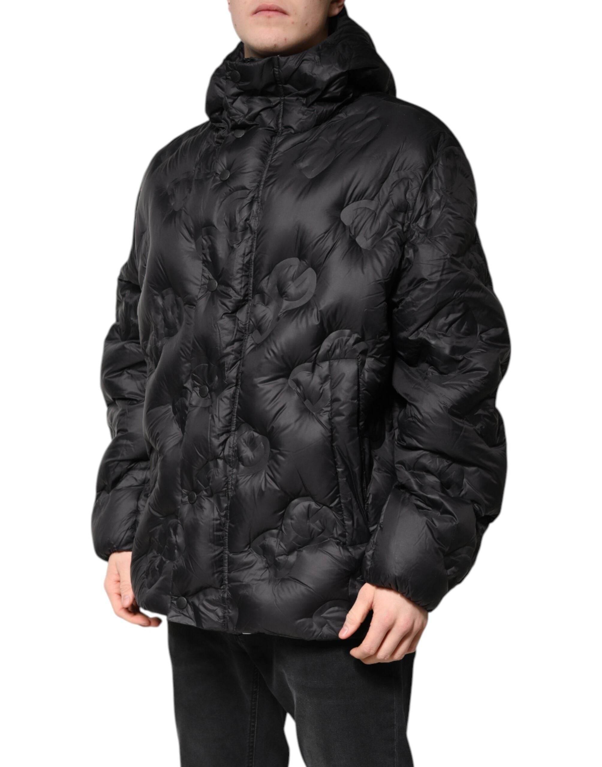 Dolce & Gabbana Black Hooded Parka Coat Winter Jacket - Hilstor
