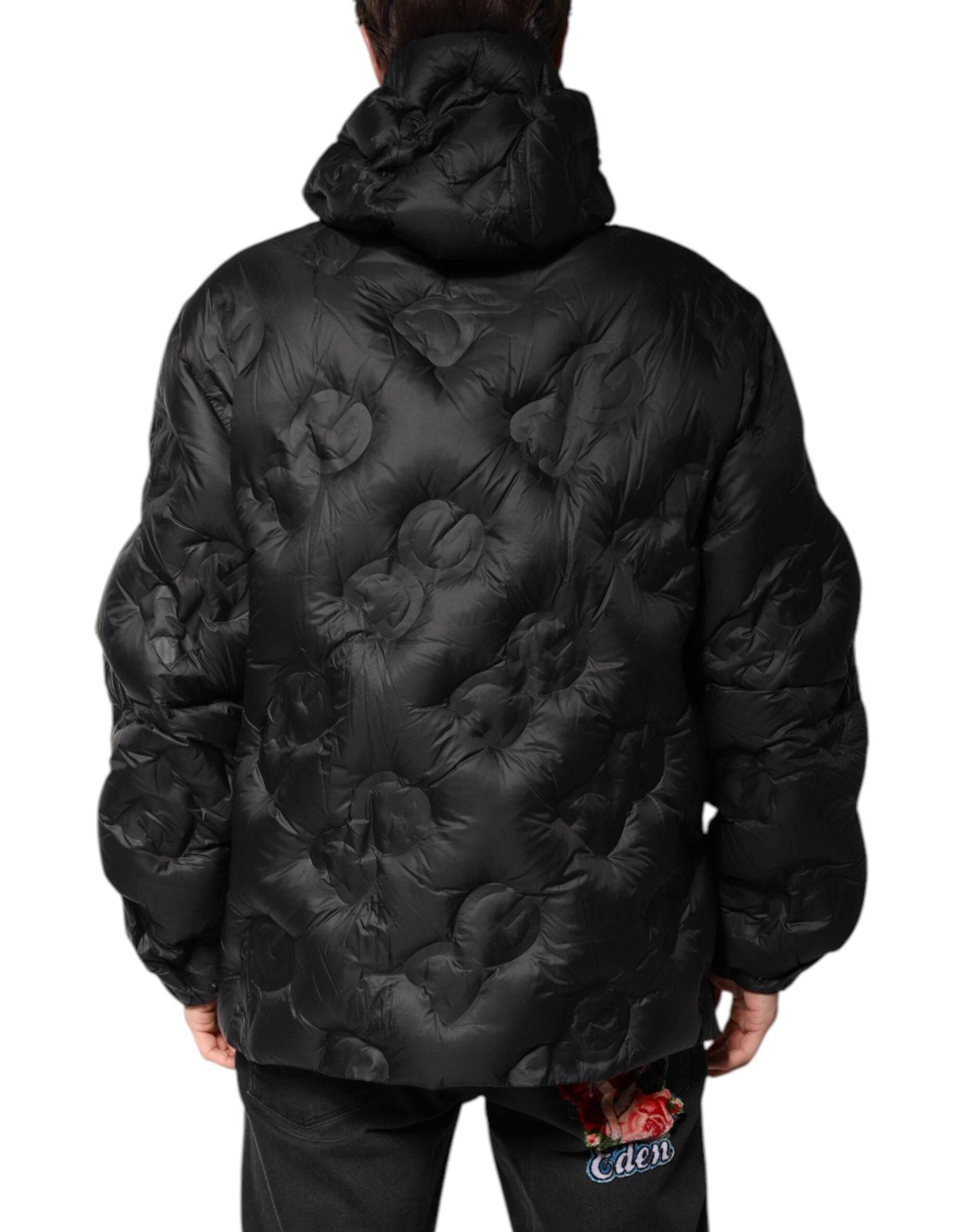 Dolce & Gabbana Black Hooded Parka Coat Winter Jacket - Hilstor