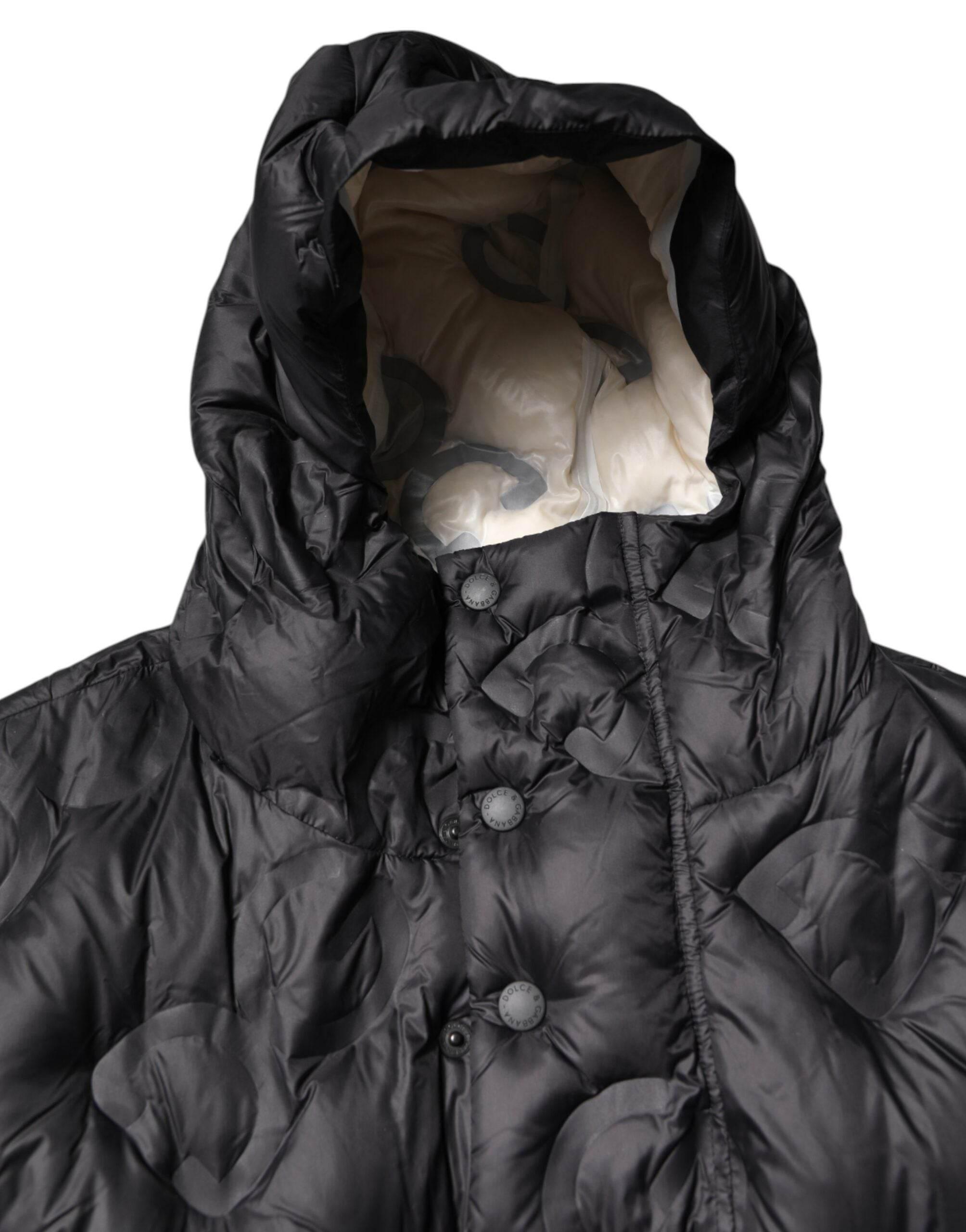 Dolce & Gabbana Black Hooded Parka Coat Winter Jacket - Hilstor