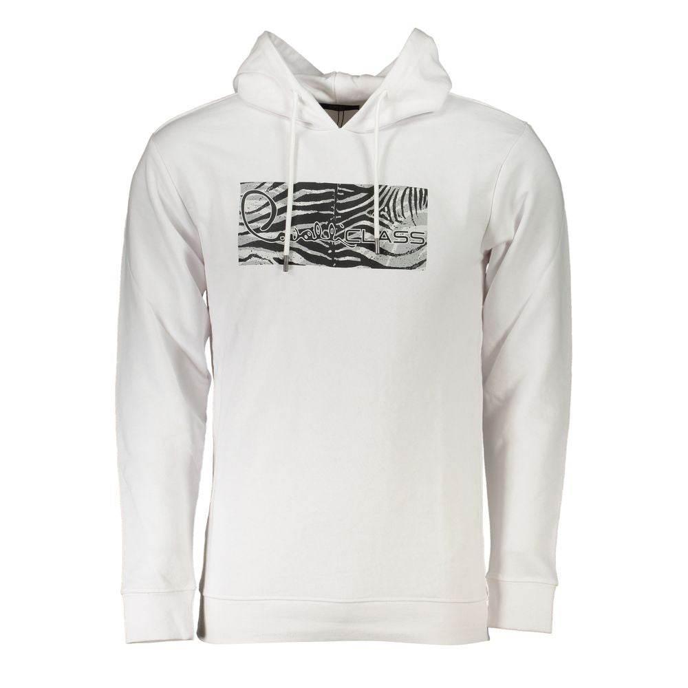 Cavalli Class White Cotton Men Sweater - Hilstor