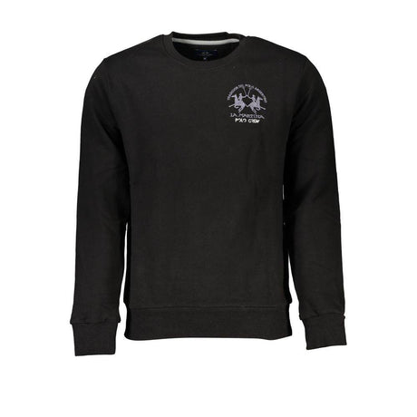 La Martina Black Cotton Men Sweater - Hilstor