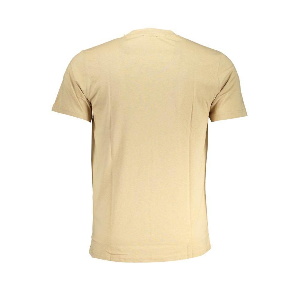 Cavalli Class Beige Cotton T-Shirt - Hilstor