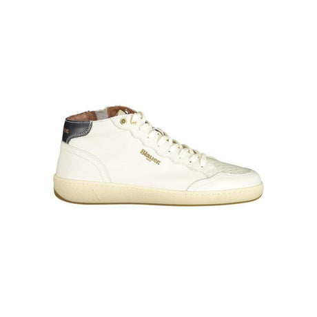Blauer White Leather Men Sneaker - Hilstor