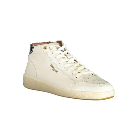 Blauer White Leather Men Sneaker - Hilstor