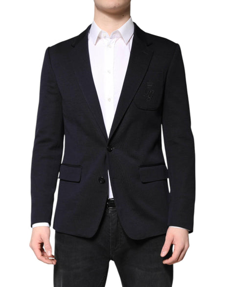 Dolce & Gabbana Black Wool Single Breasted Coat Suit Blazer - Hilstor