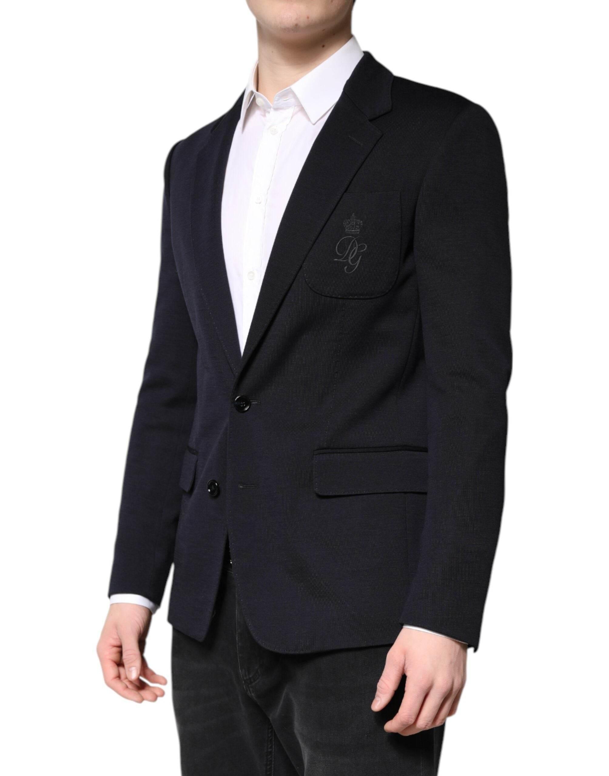 Dolce & Gabbana Black Wool Single Breasted Coat Suit Blazer - Hilstor