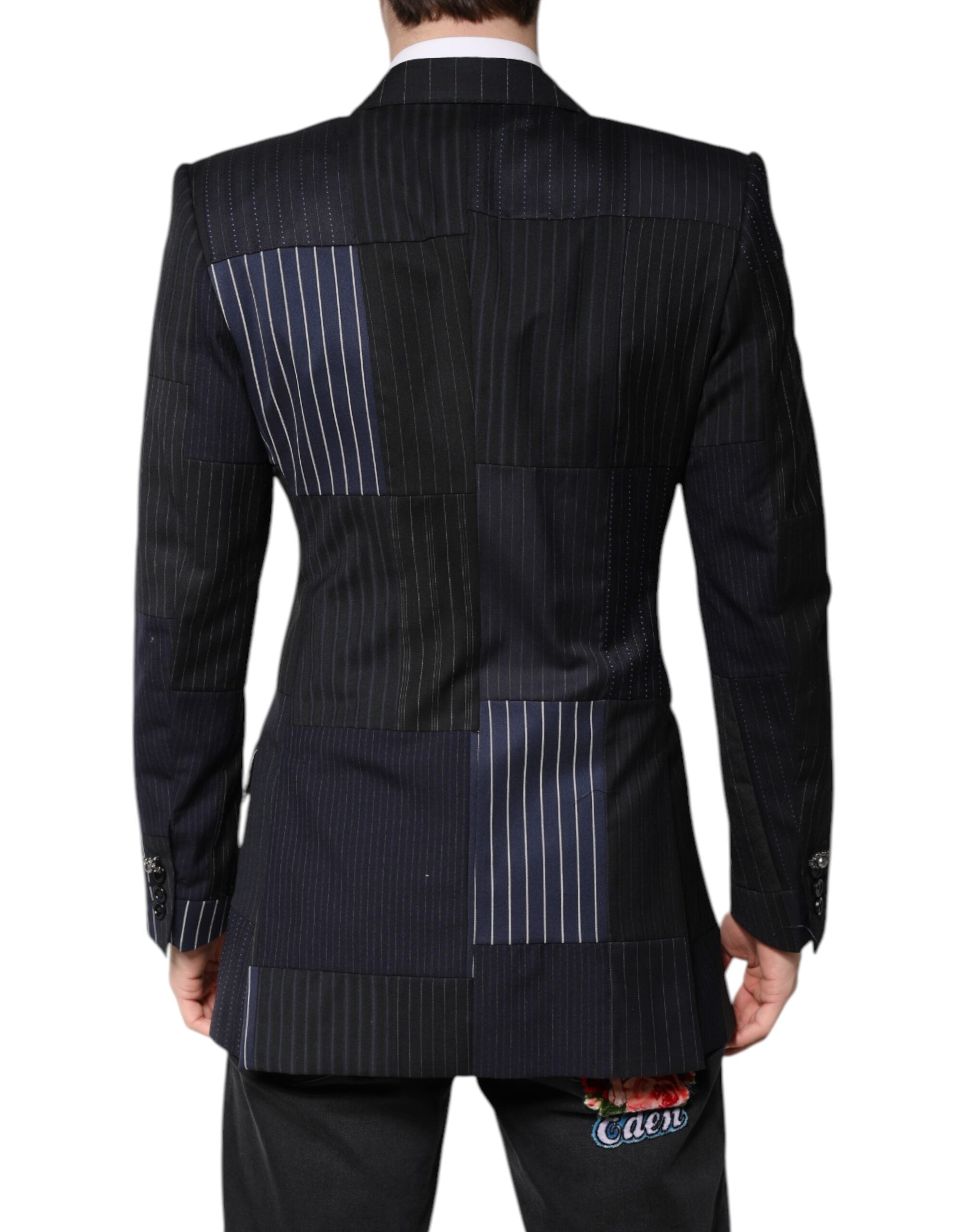 Dolce &amp; Gabbana Flerfärgad Patchwork Jacka Kap Kavaj Kostym