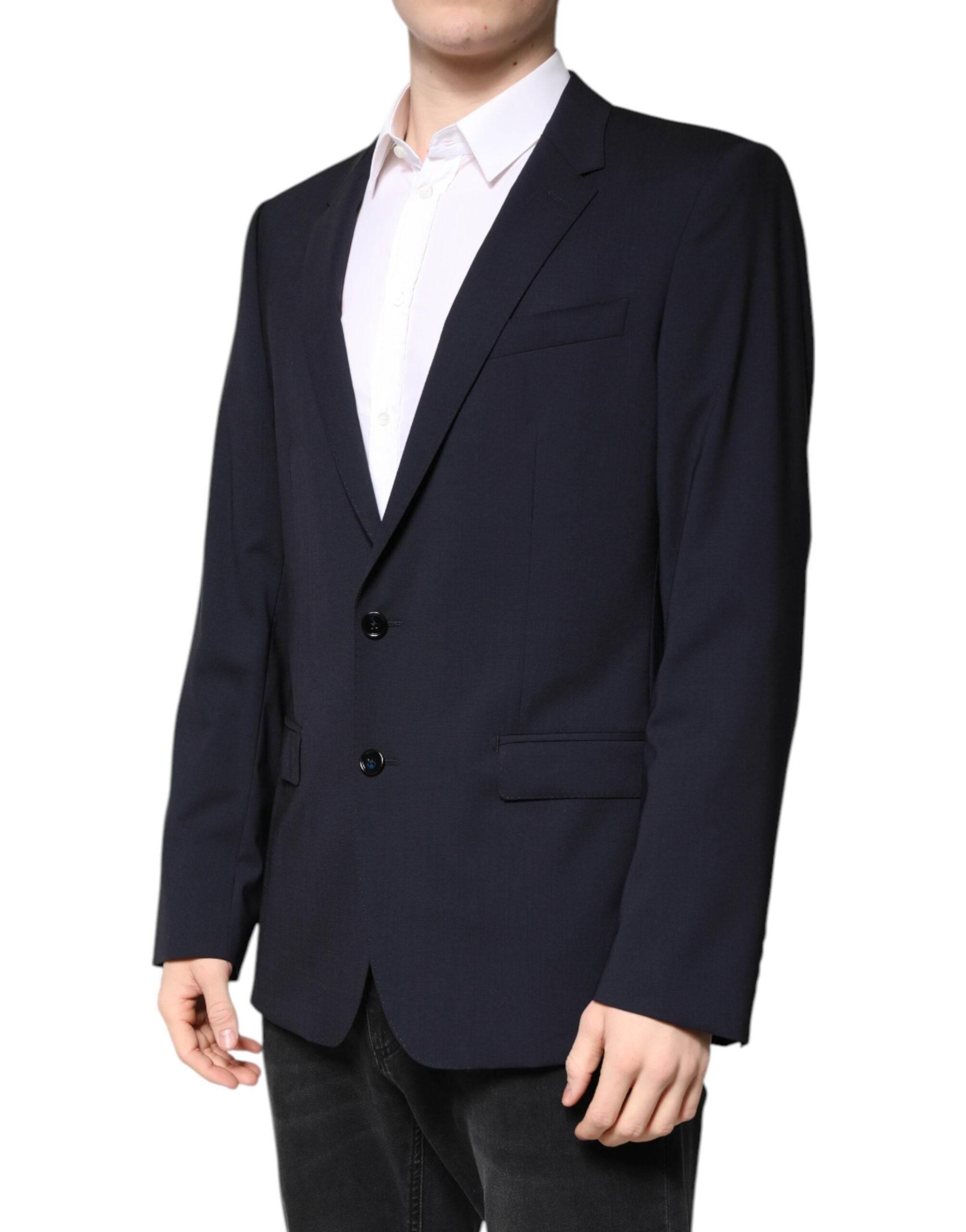 Dolce & Gabbana Black MARTINI Single Breasted Coat Blazer - Hilstor