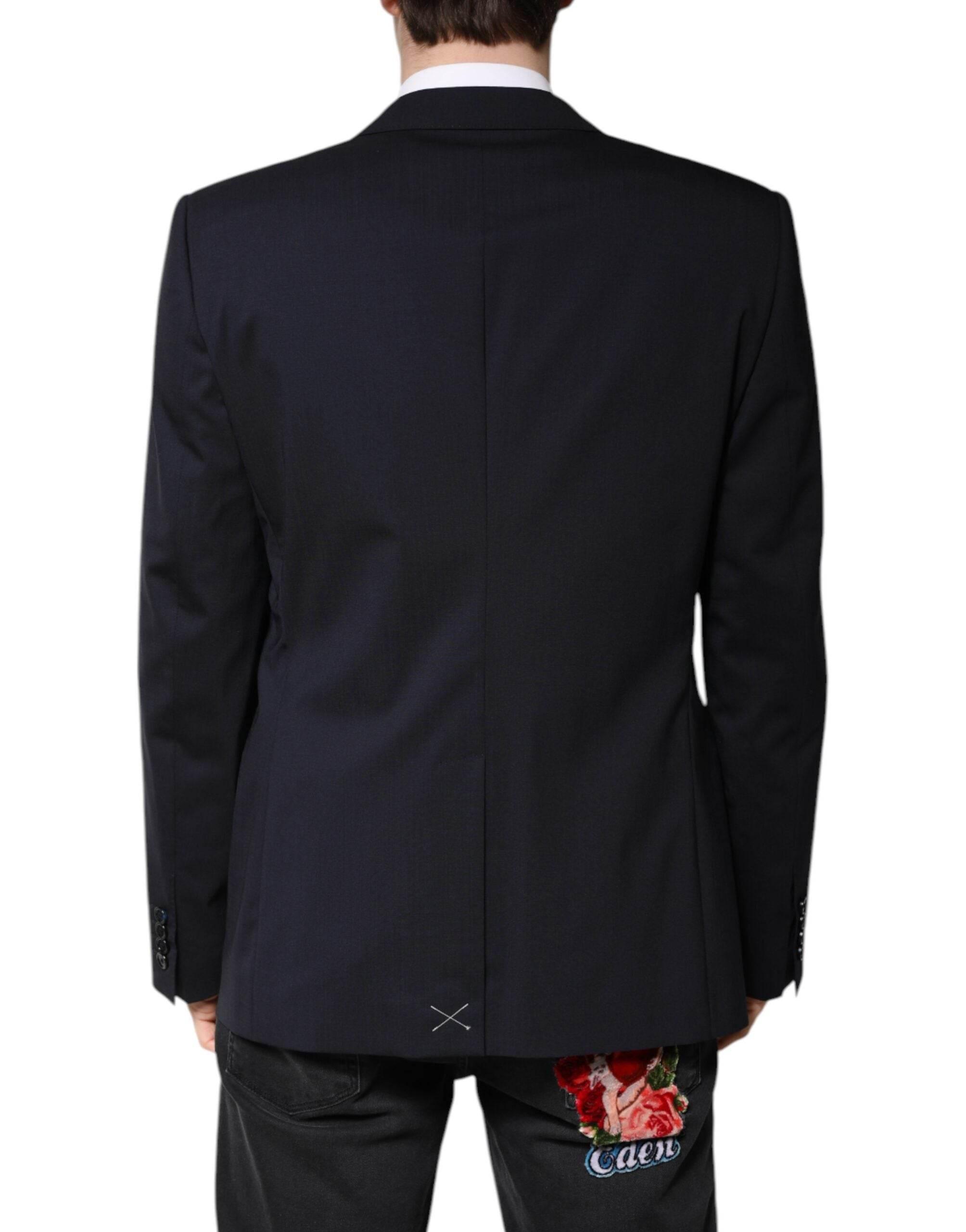 Dolce & Gabbana Black MARTINI Single Breasted Coat Blazer - Hilstor