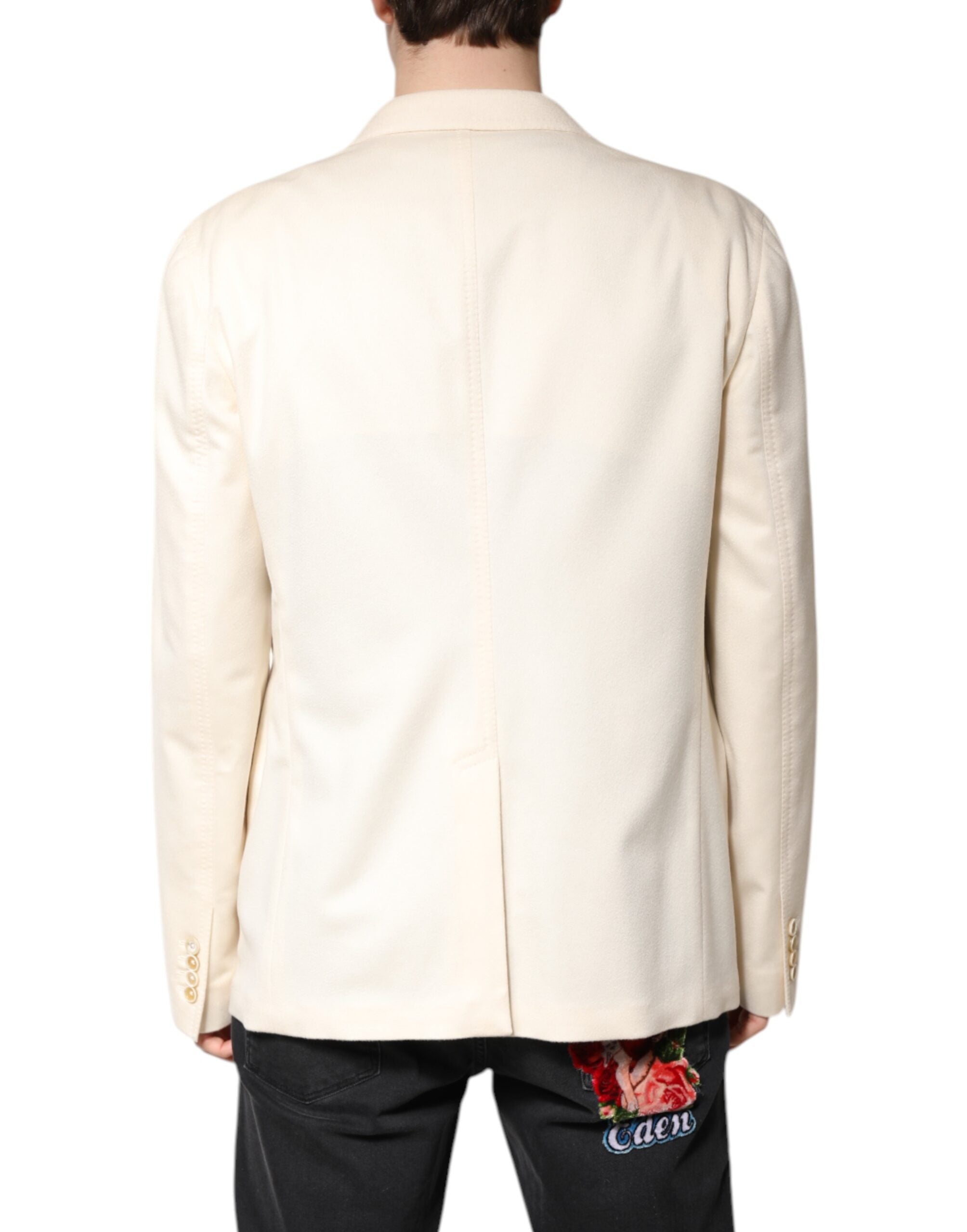 Dolce &amp; Gabbana Beige Cashmere Dobbeltradet Frakkeblazer