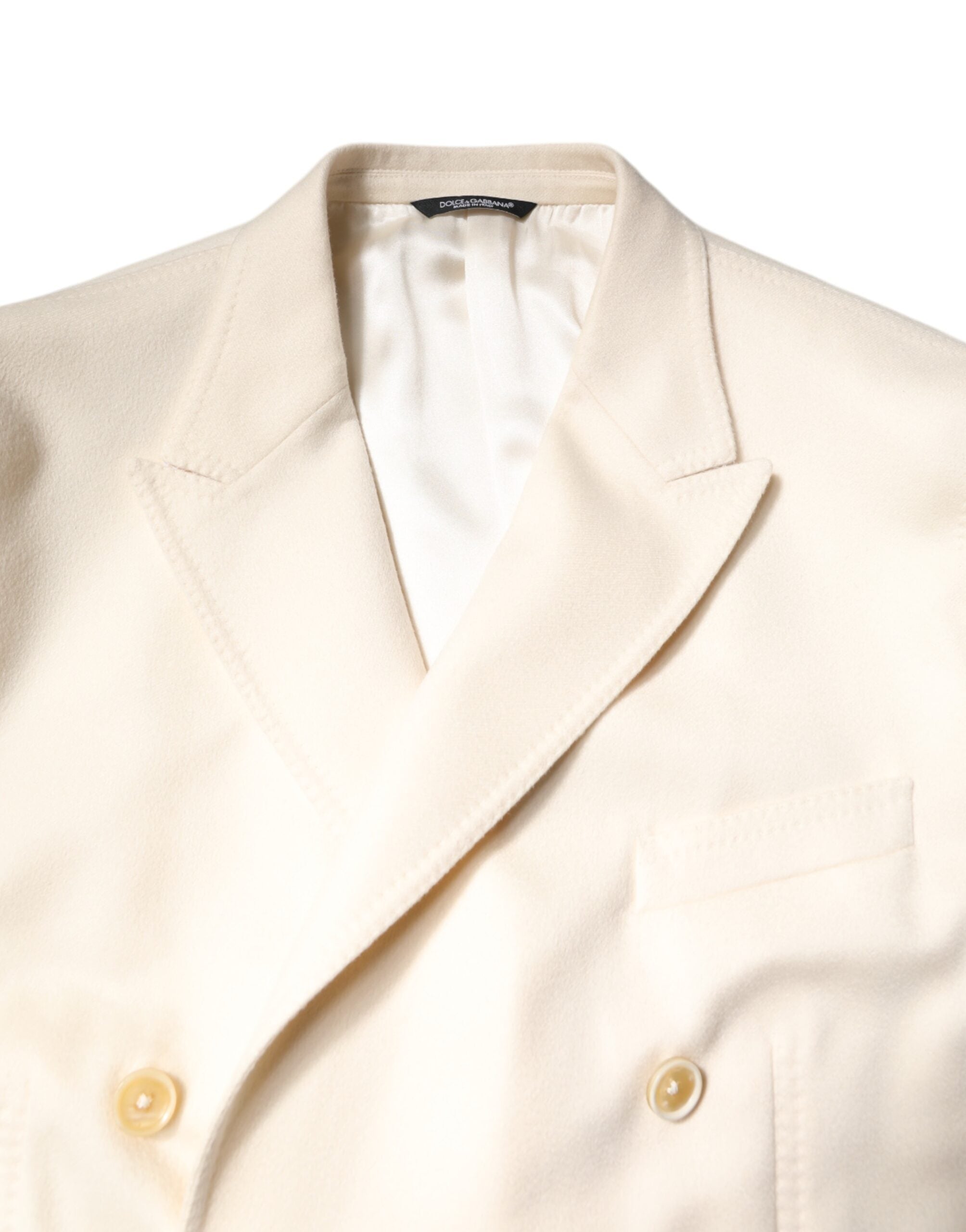 Dolce &amp; Gabbana Beige Cashmere Dobbeltradet Frakkeblazer