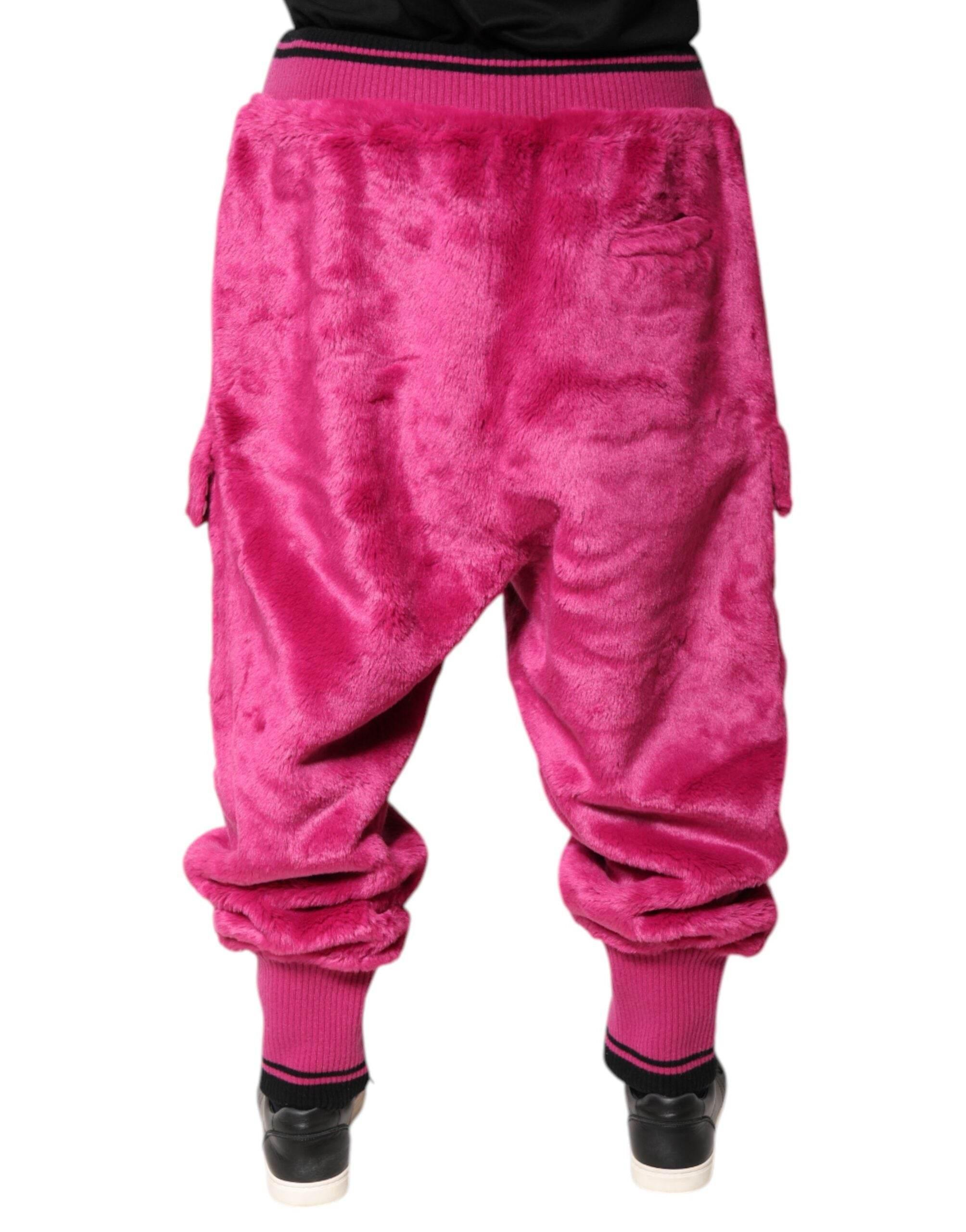 Dolce & Gabbana Pink Acrylic Cargo Jogging Sweatpants Pants - Hilstor