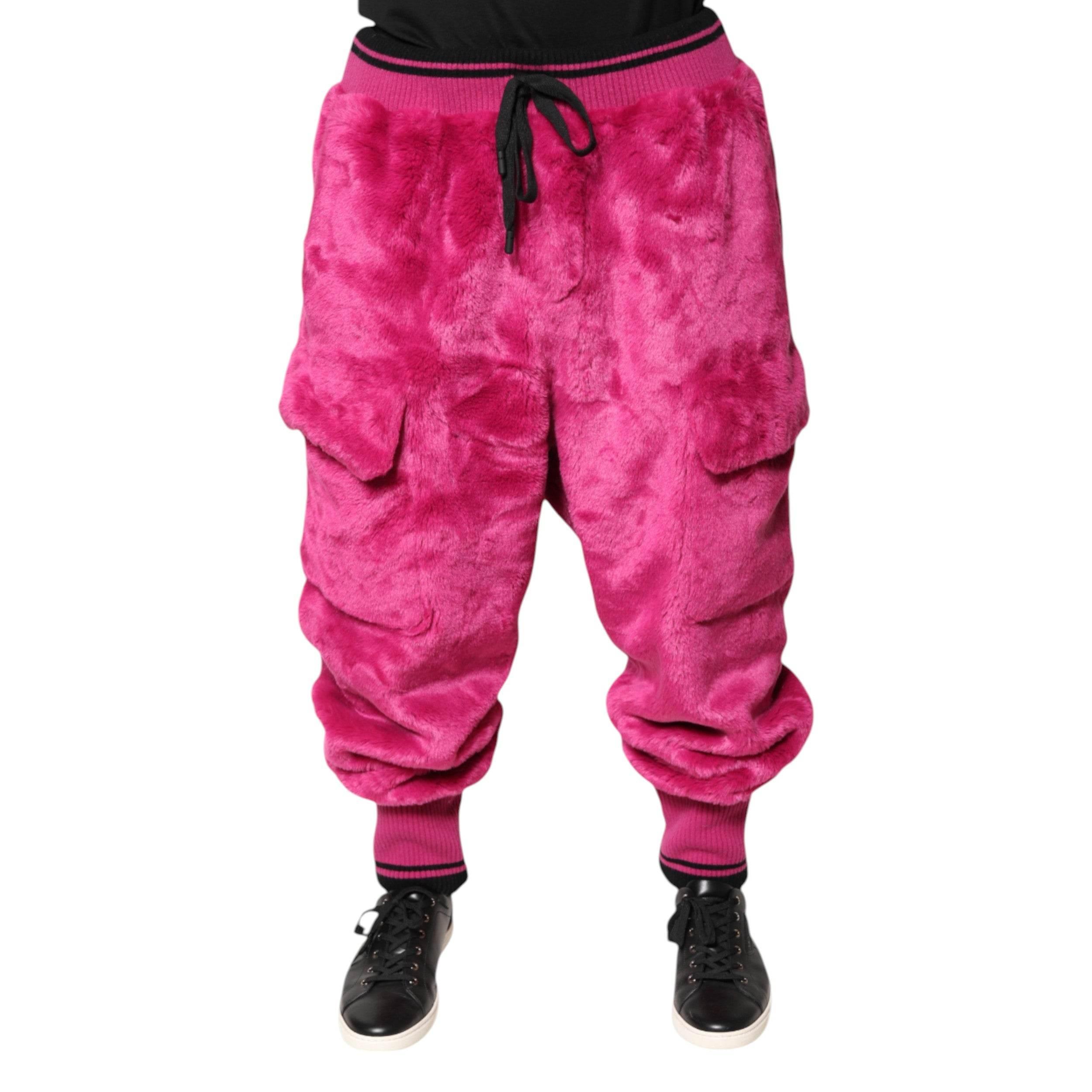 Dolce & Gabbana Pink Acrylic Cargo Jogging Sweatpants Pants - Hilstor