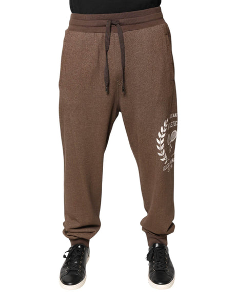 Dolce & Gabbana Brown Cotton Jogger Sweatpants Pants - Hilstor