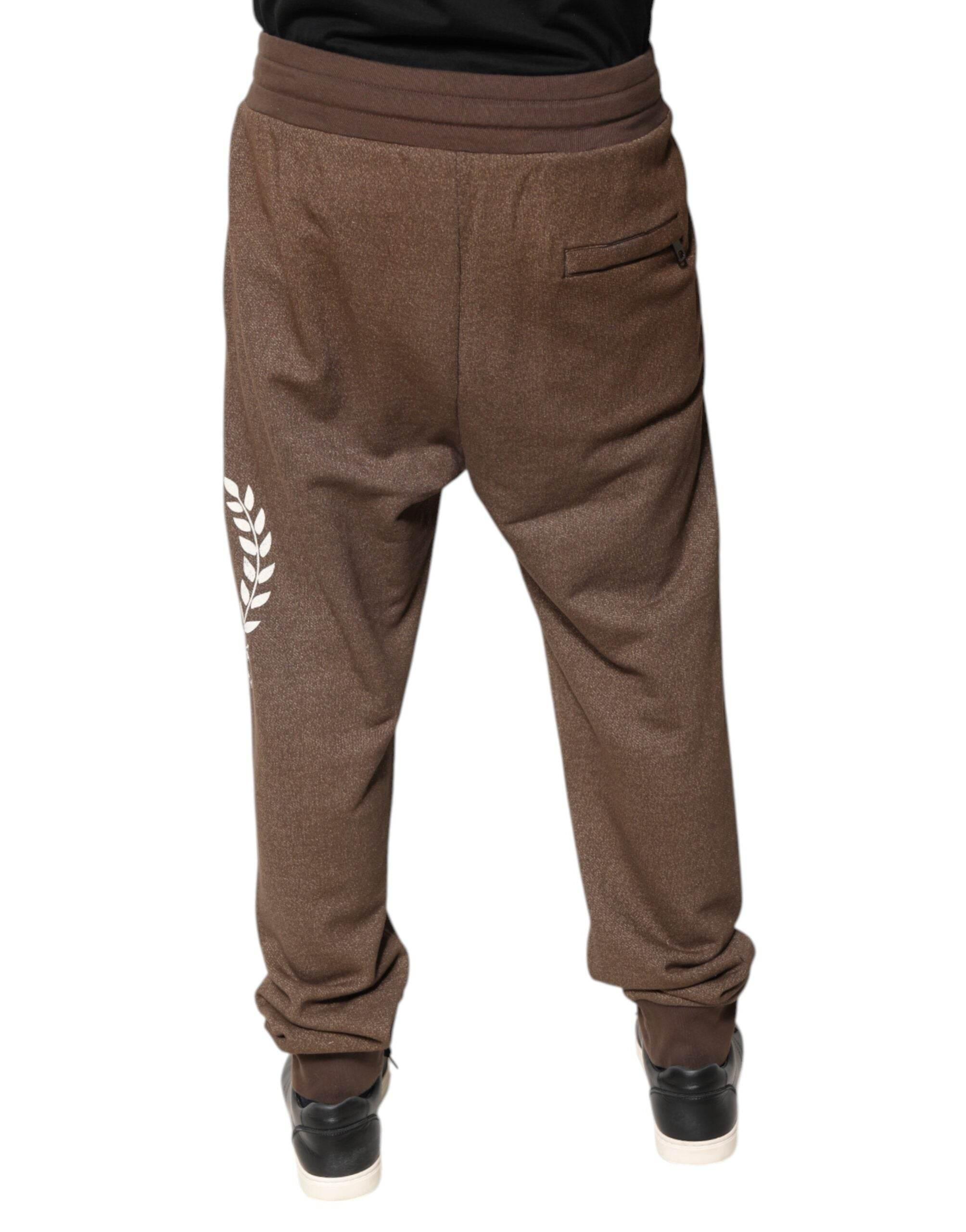 Dolce & Gabbana Brown Cotton Jogger Sweatpants Pants - Hilstor