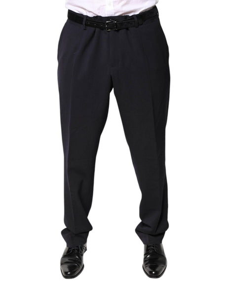 Dolce & Gabbana Black Wool Mid Waist Dress Pants - Hilstor