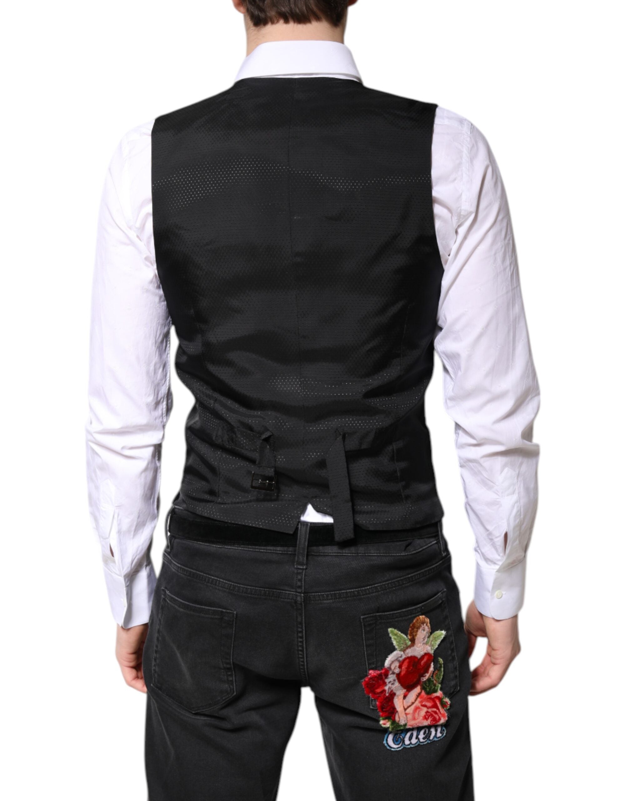 Dolce &amp; Gabbana sort uld vest kjole formel vest