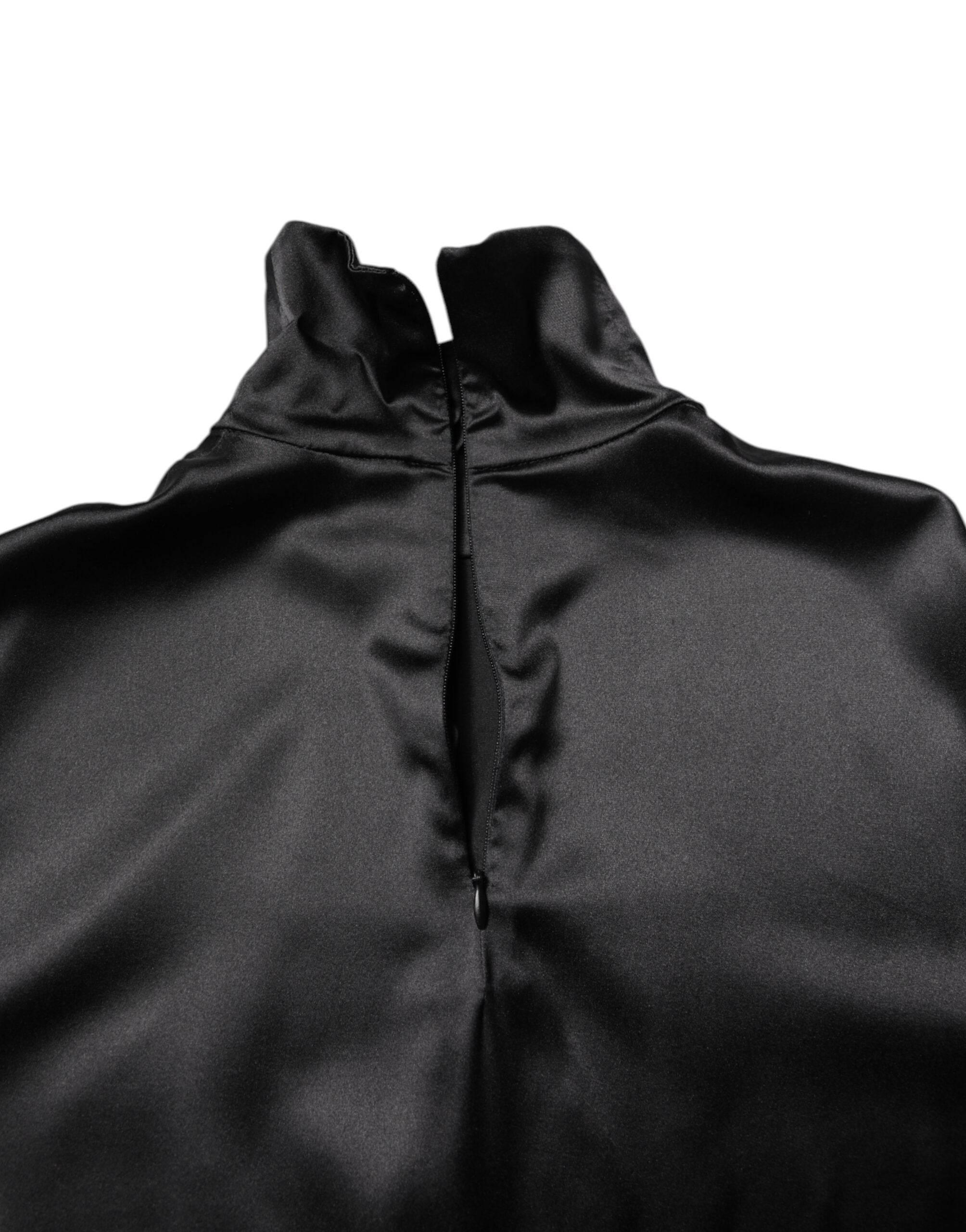 Dolce & Gabbana Black Silk Turtleneck Men Pullover Sweater - Hilstor