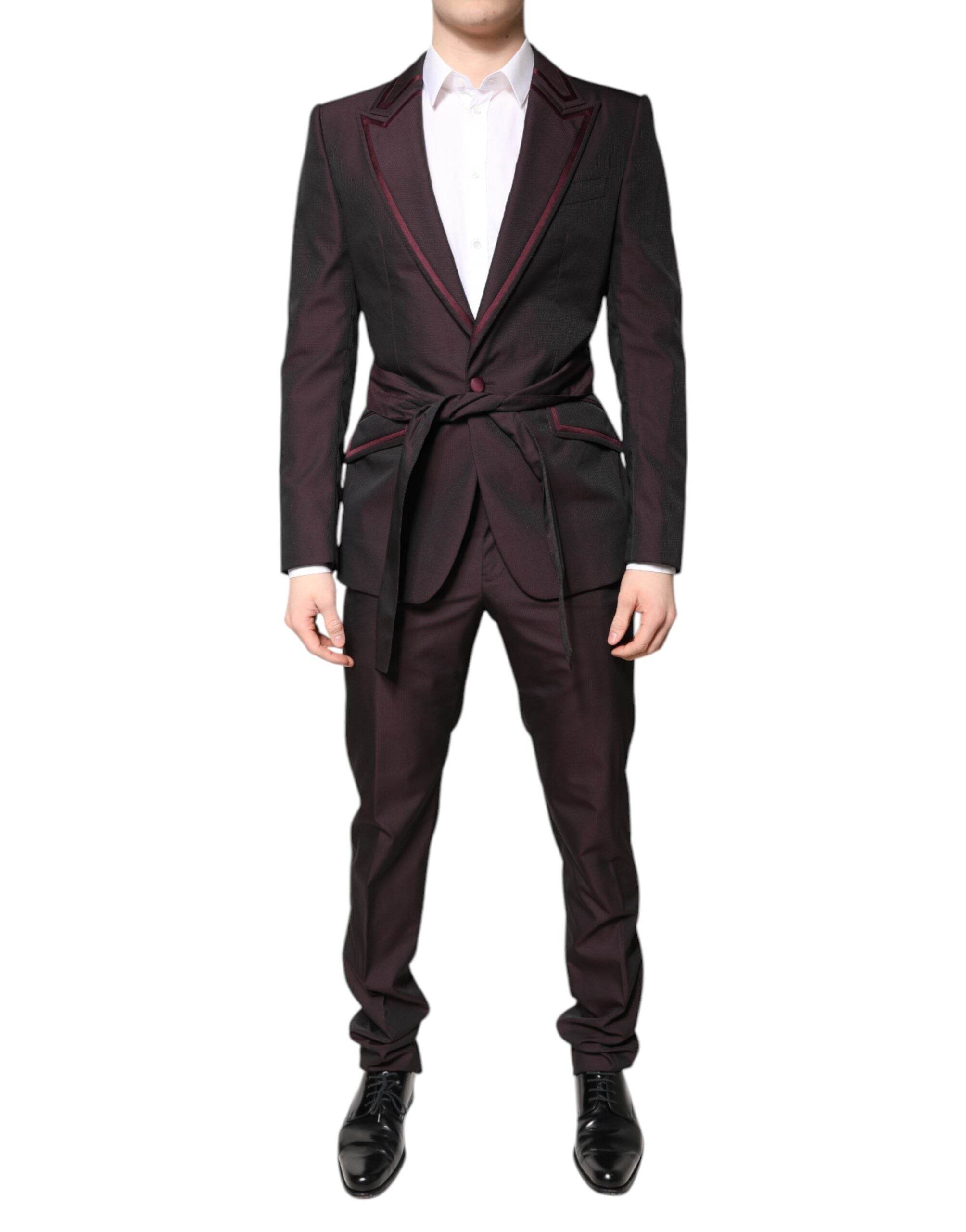 Dolce & Gabbana Maroon Single Breasted Formal 2 Piece Suit - Hilstor