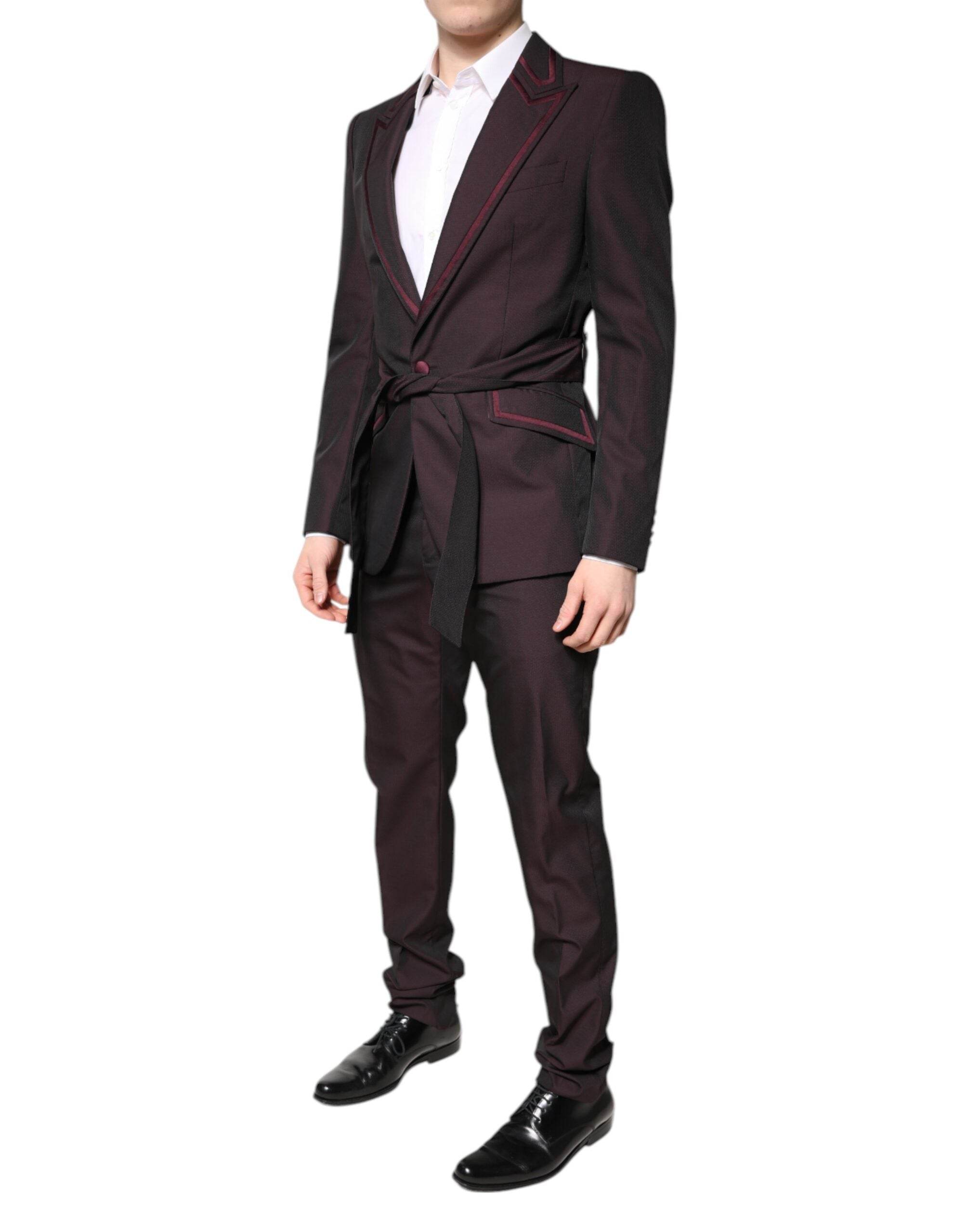 Dolce & Gabbana Maroon Single Breasted Formal 2 Piece Suit - Hilstor