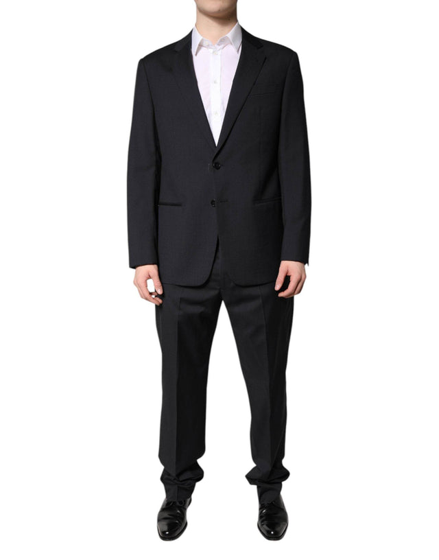Emporio Armani Black Single Breasted Formal 2 Piece Suit - Hilstor