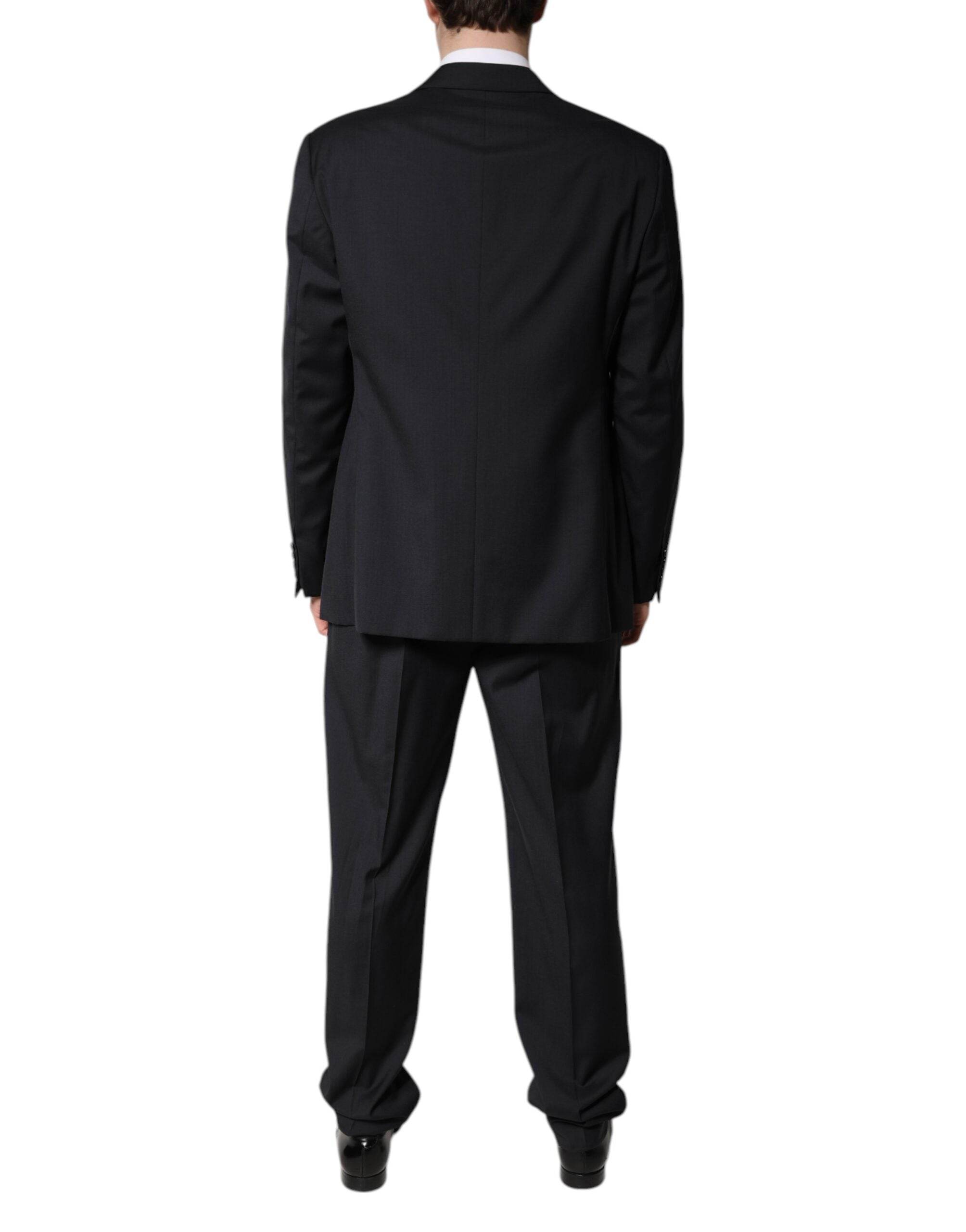 Emporio Armani Black Single Breasted Formal 2 Piece Suit - Hilstor