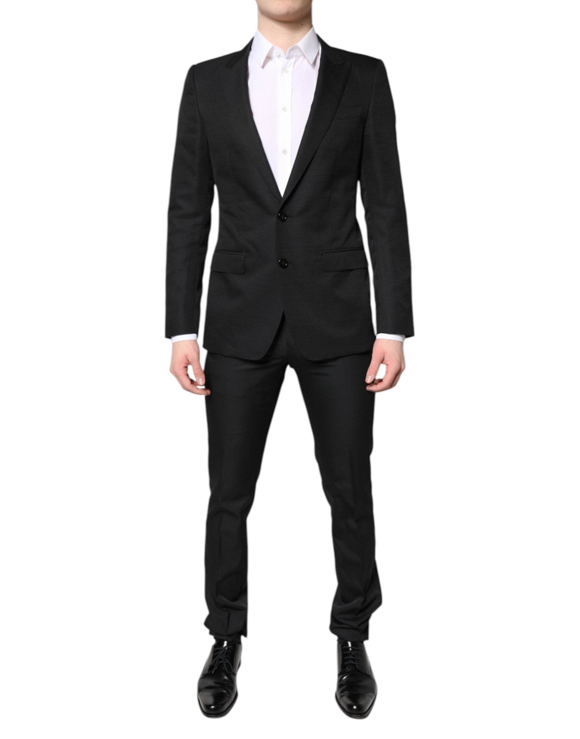 Dolce & Gabbana Black Single Breasted Formal 2 Piece Suit - Hilstor