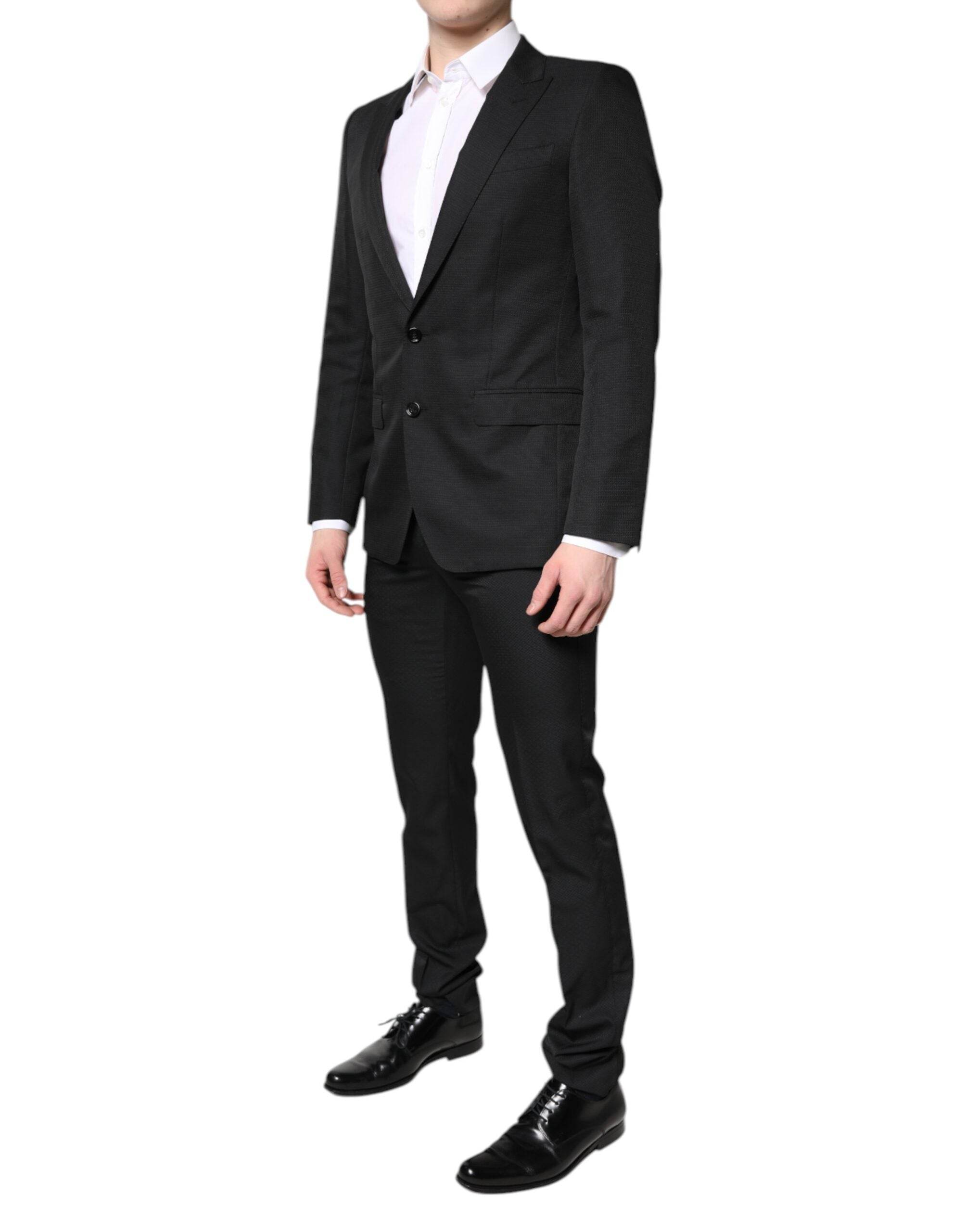 Dolce & Gabbana Black Single Breasted Formal 2 Piece Suit - Hilstor
