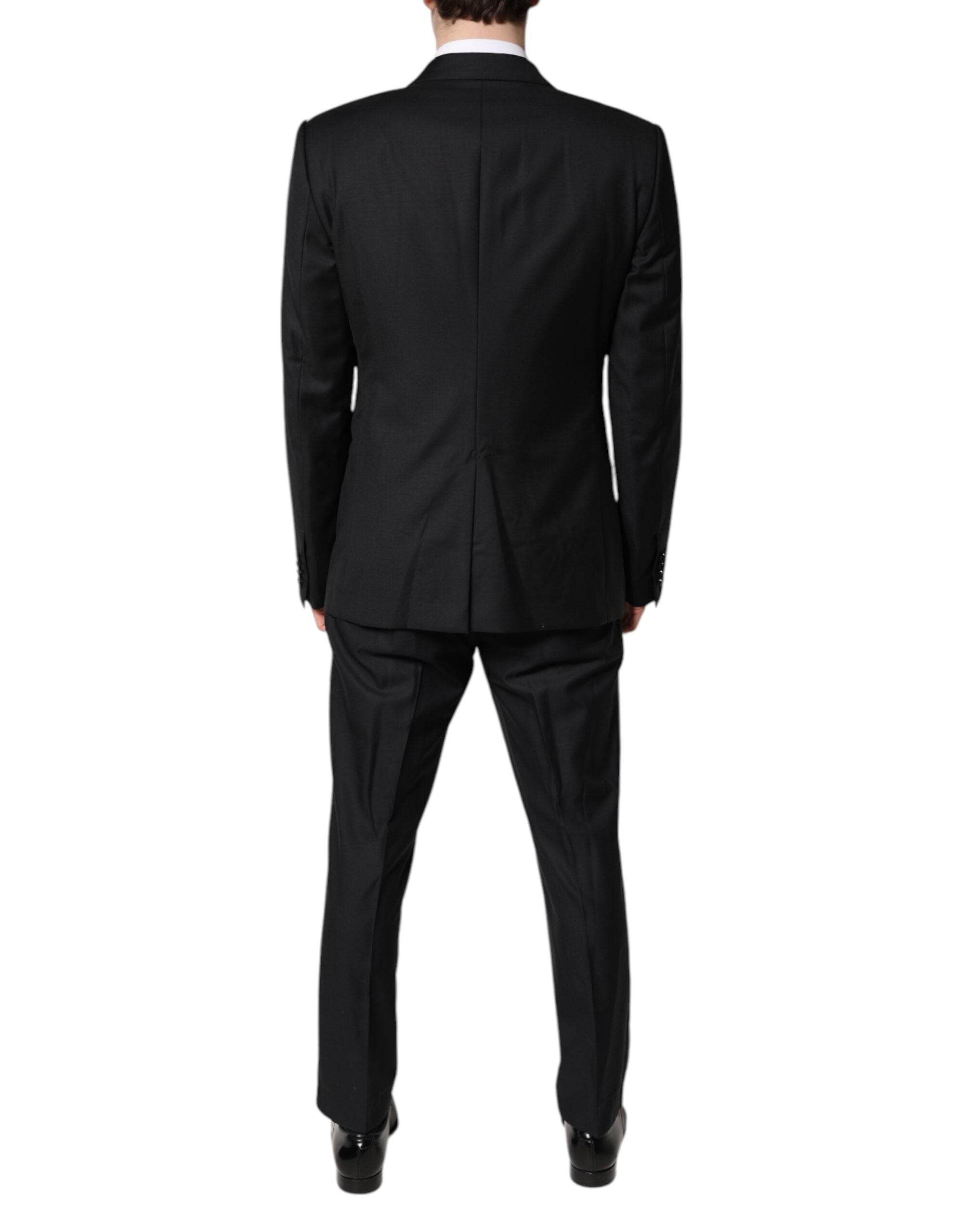 Dolce & Gabbana Black Double Breasted Formal 3 Piece Suit - Hilstor