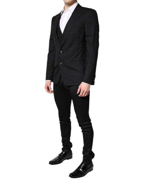 Dolce &amp; Gabbana Sort enkeltradet formel blazer med vest
