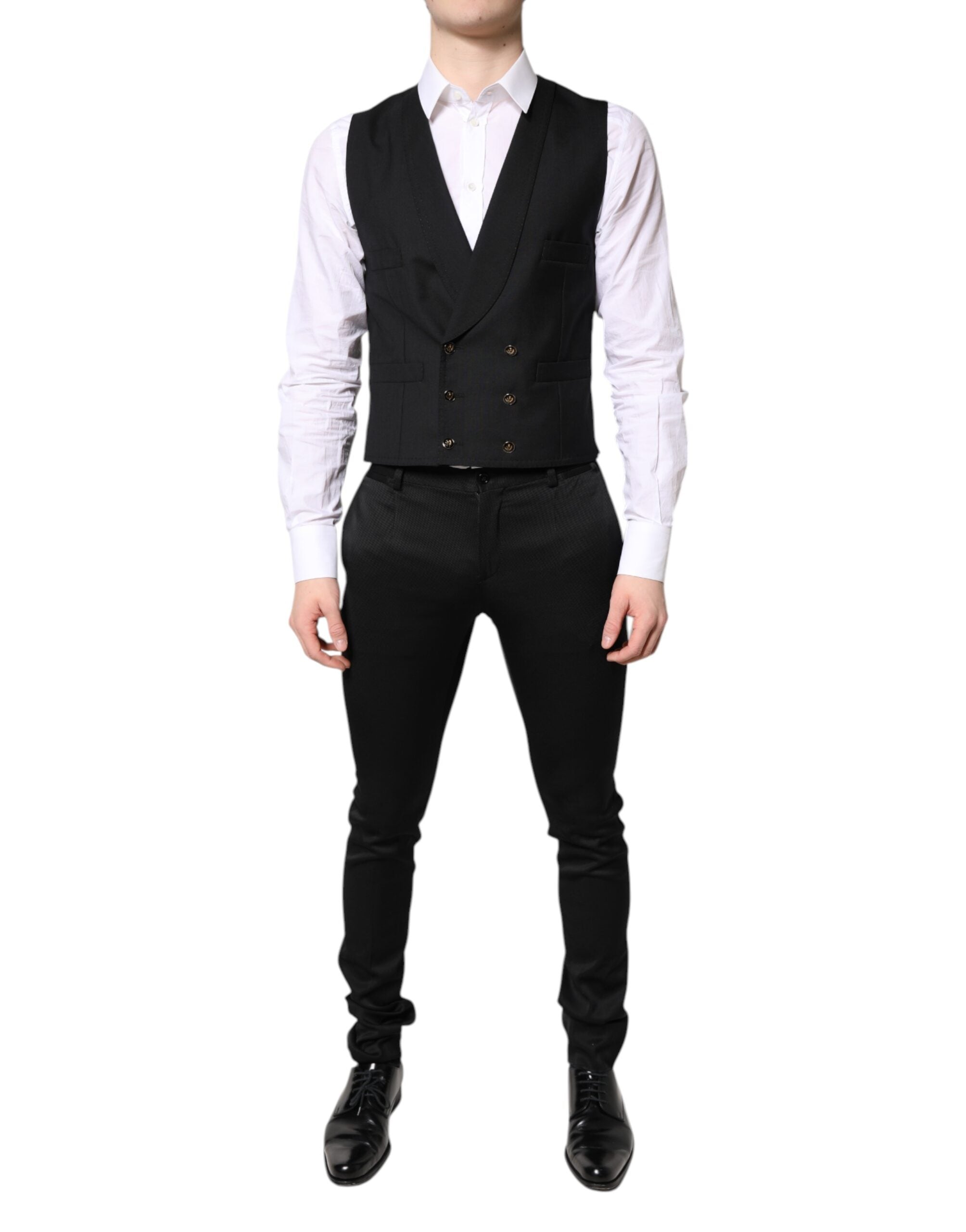 Dolce &amp; Gabbana Sort enkeltradet formel blazer med vest