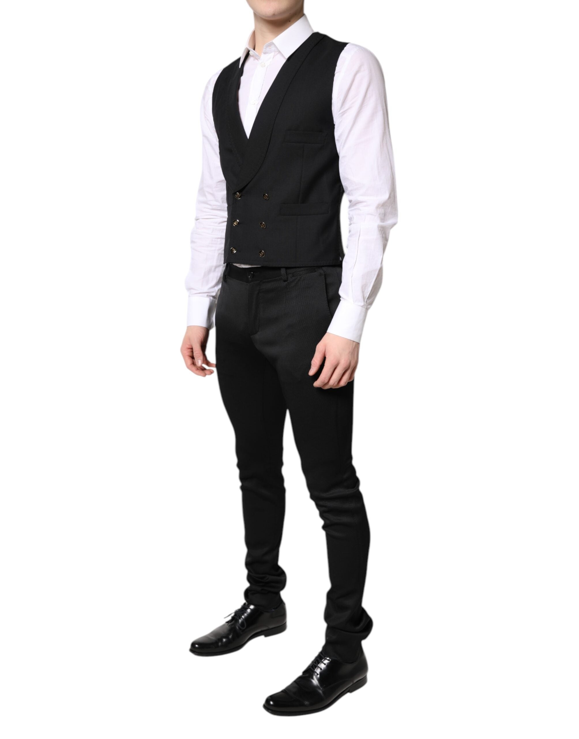 Dolce &amp; Gabbana Sort enkeltradet formel blazer med vest