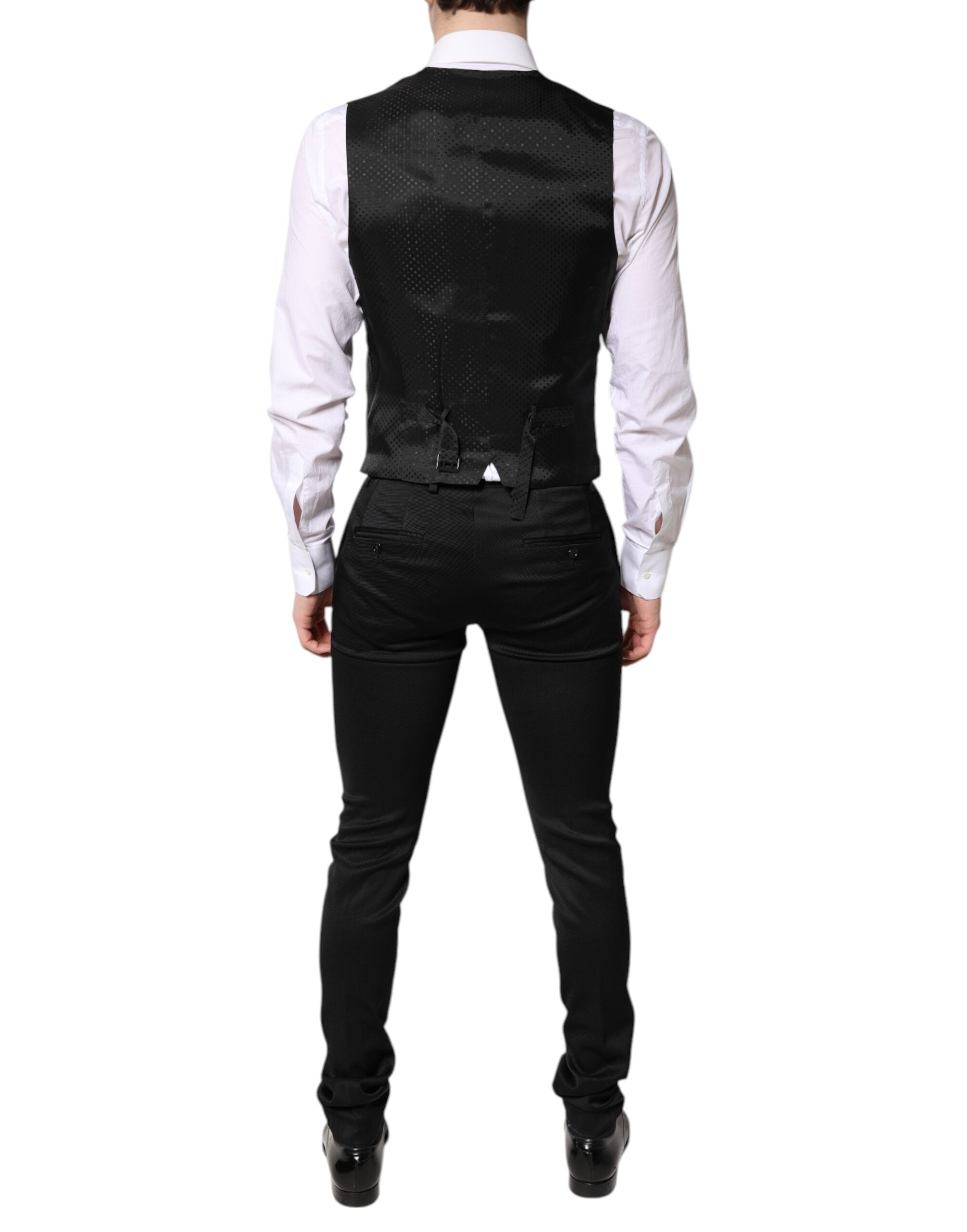 Dolce &amp; Gabbana Sort enkeltradet formel blazer med vest