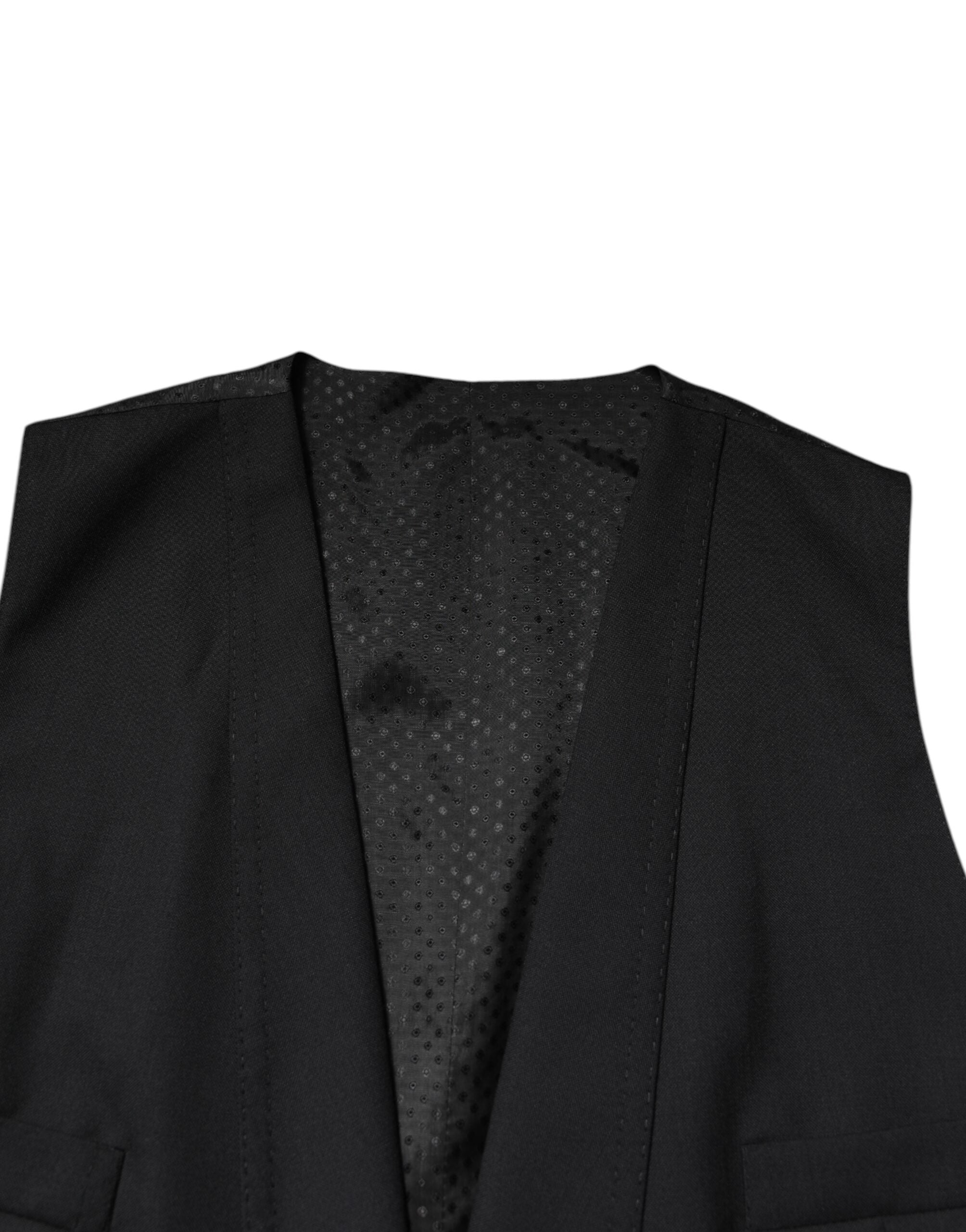 Dolce &amp; Gabbana Sort enkeltradet formel blazer med vest