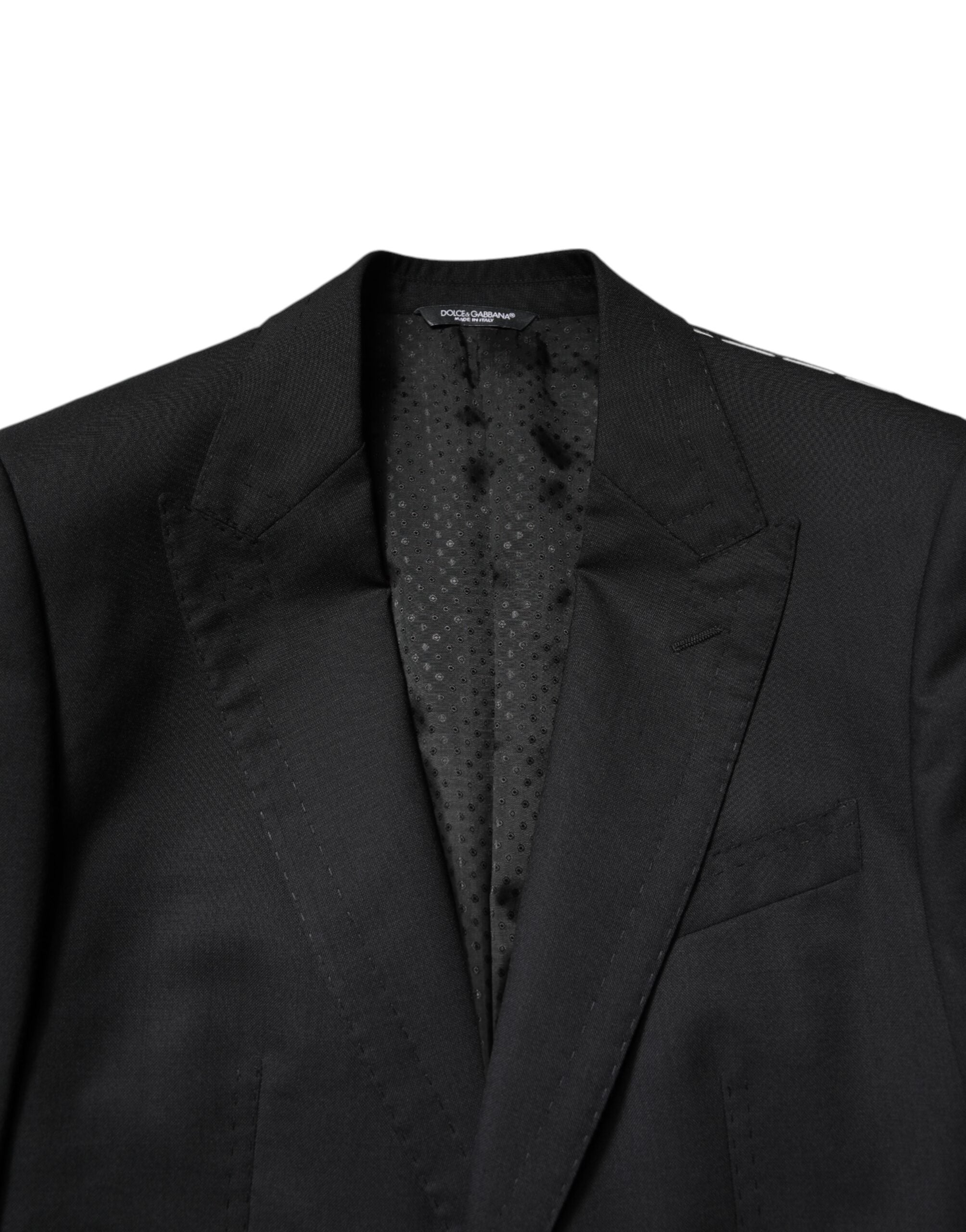 Dolce &amp; Gabbana Sort enkeltradet formel blazer med vest