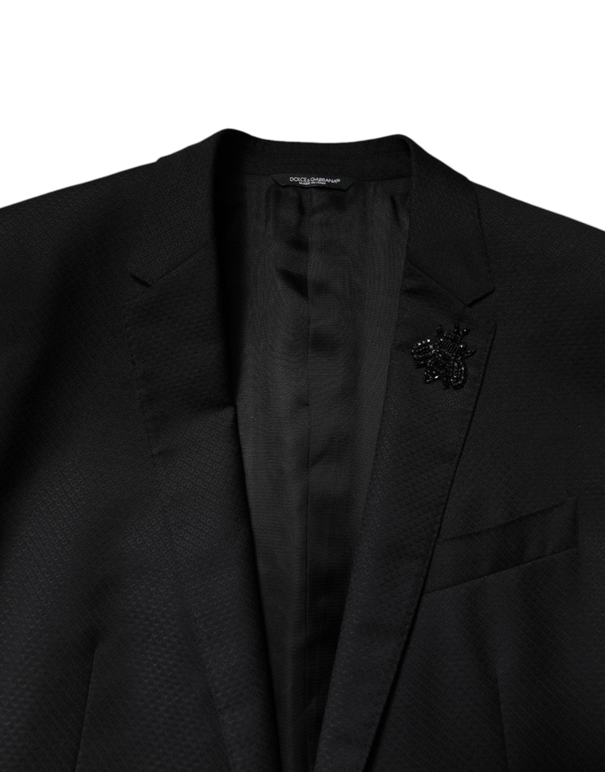 Dolce & Gabbana Black Wool Single Breasted 2 Piece Suit - Hilstor
