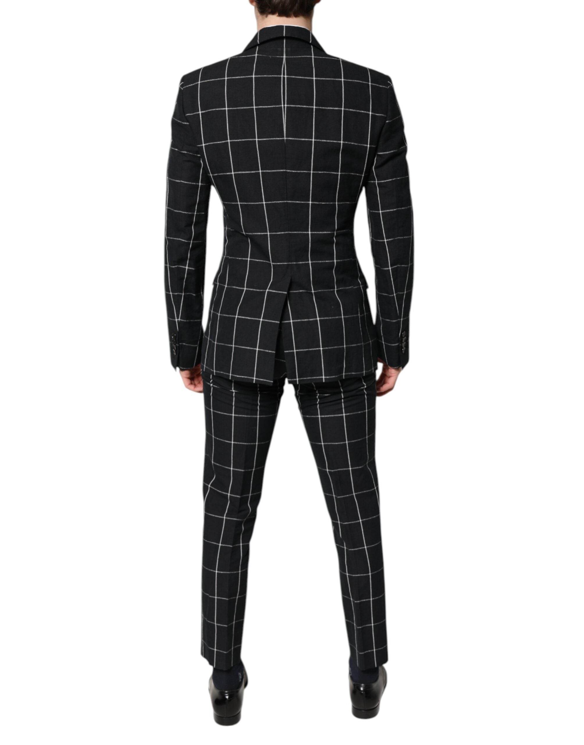 Dolce & Gabbana Black TAORMINA Double Breasted 2 Piece Suit - Hilstor