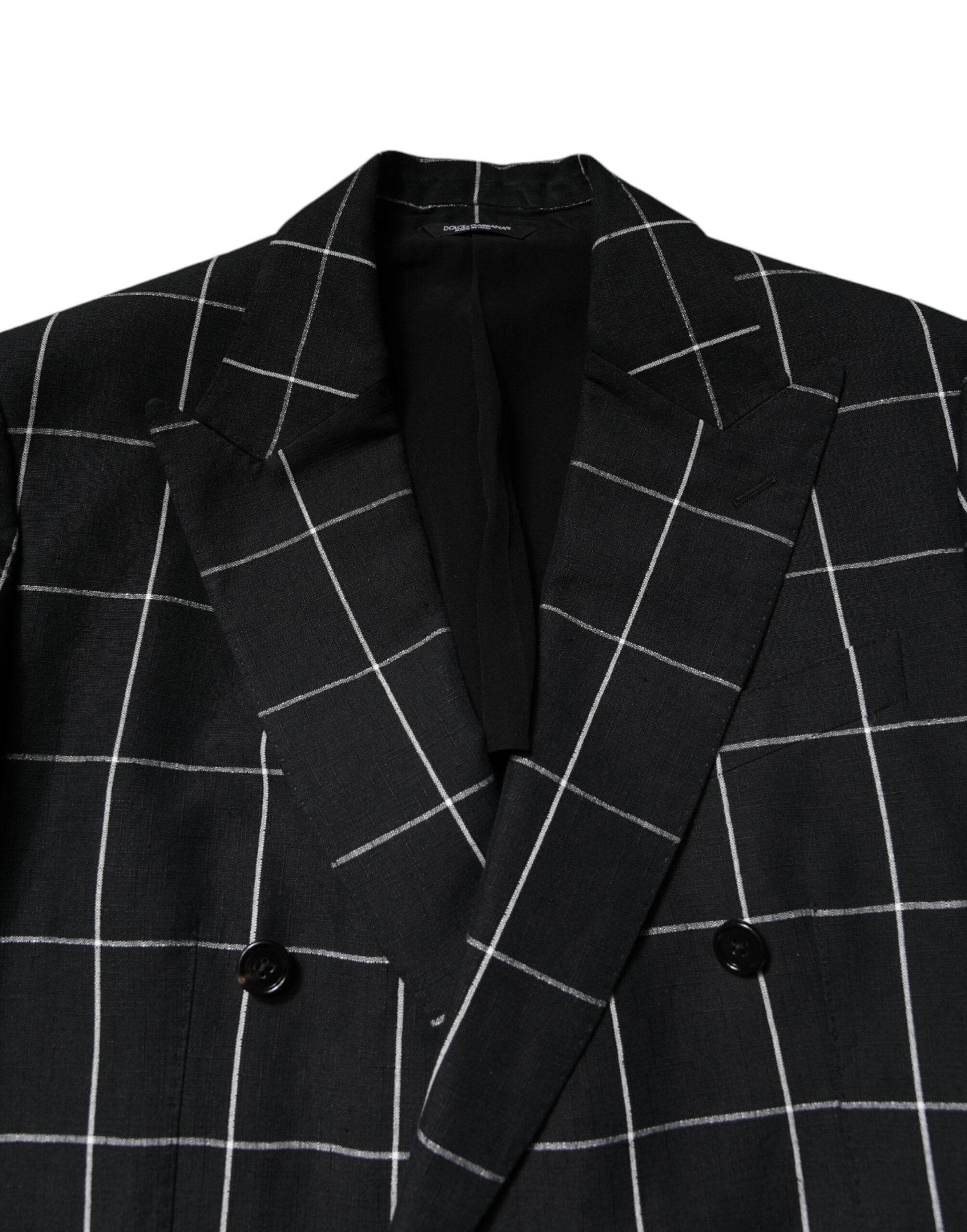 Dolce & Gabbana Black TAORMINA Double Breasted 2 Piece Suit - Hilstor