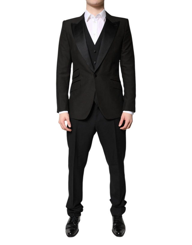 Dolce & Gabbana Black Single Breasted Formal 3 Piece Suit - Hilstor