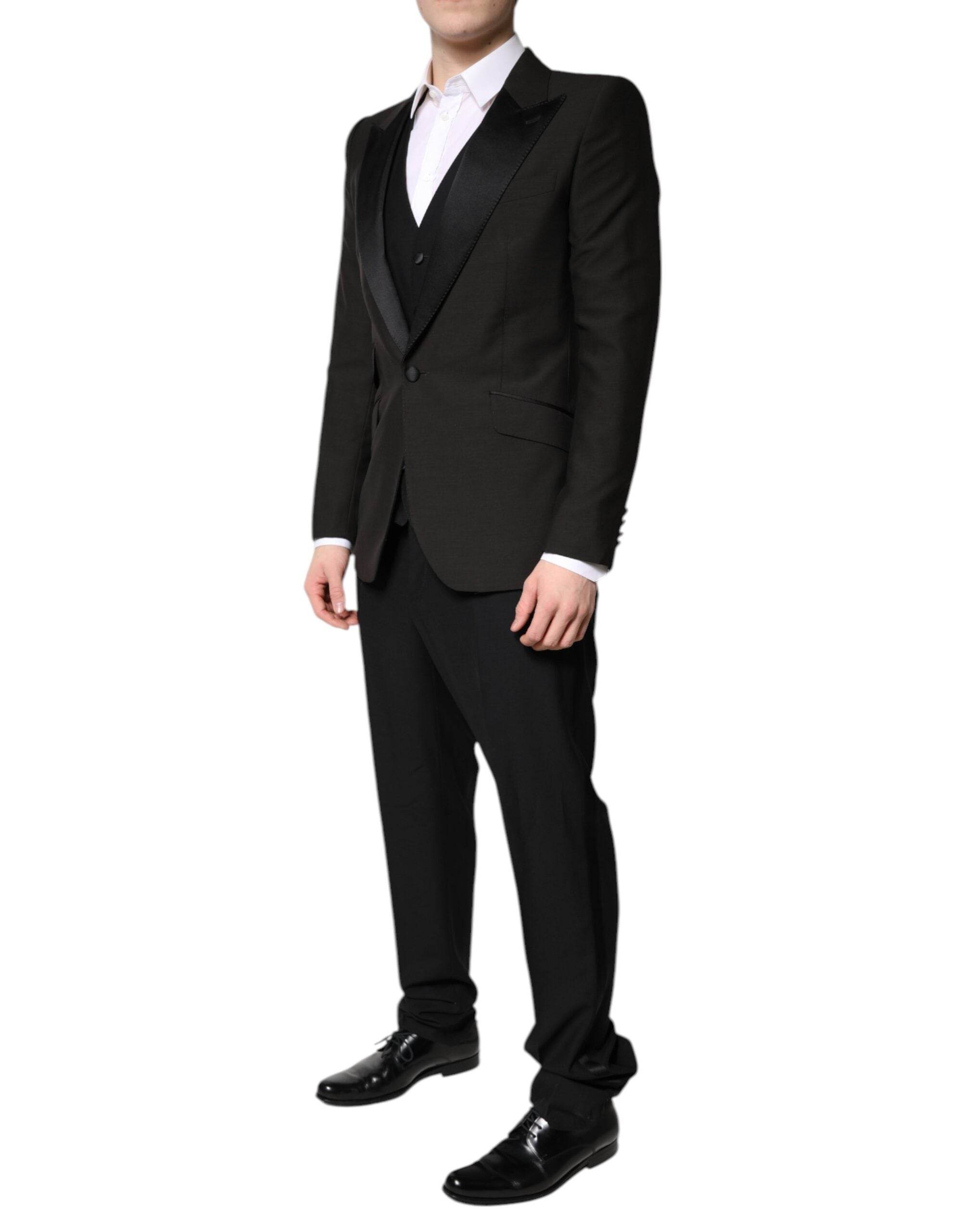 Dolce & Gabbana Black Single Breasted Formal 3 Piece Suit - Hilstor