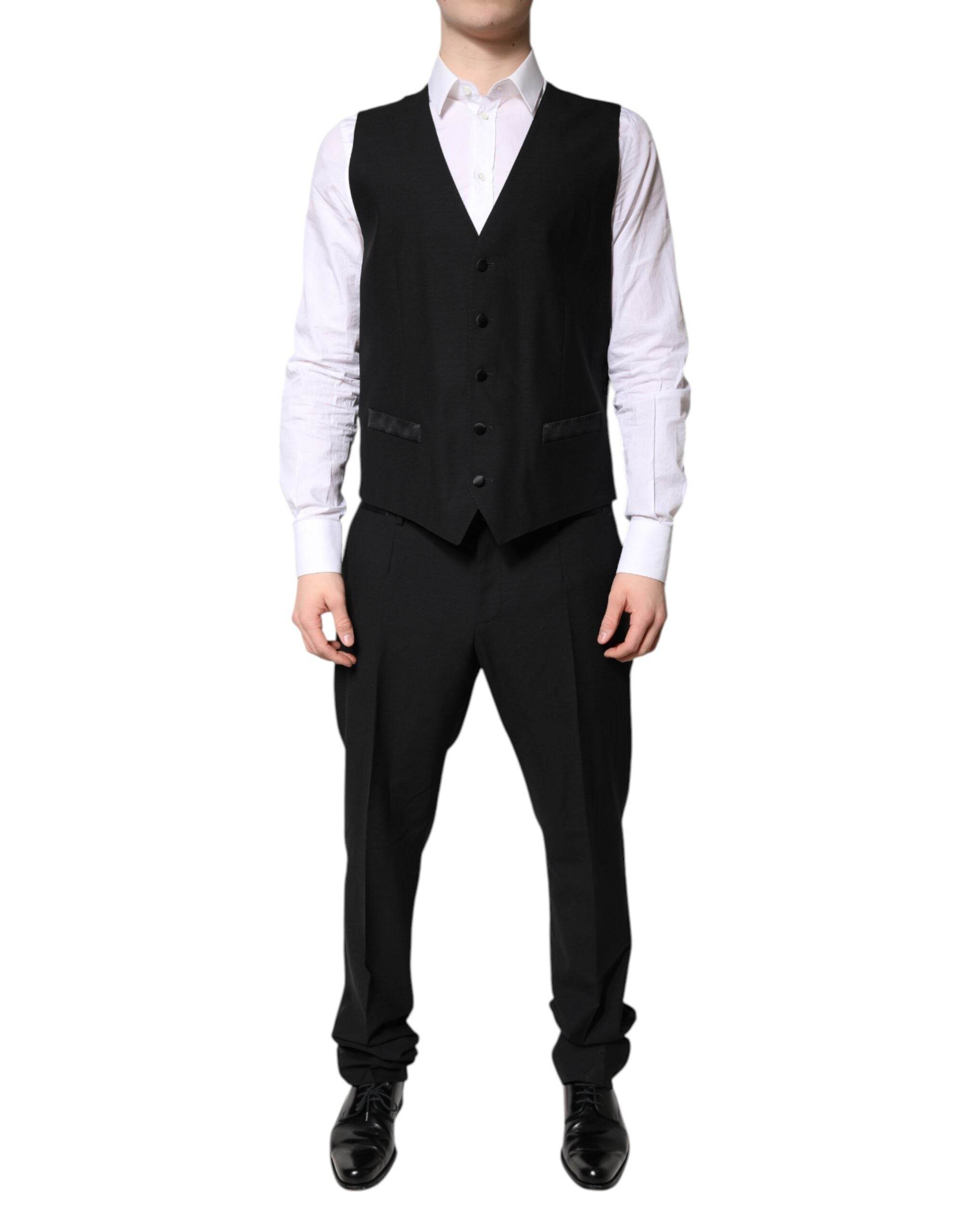 Dolce & Gabbana Black Single Breasted Formal 3 Piece Suit - Hilstor