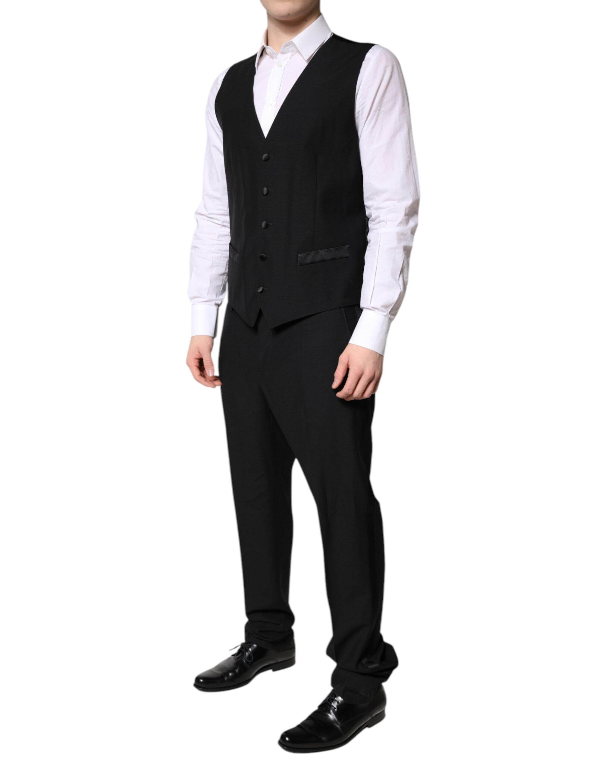 Dolce & Gabbana Black Single Breasted Formal 3 Piece Suit - Hilstor